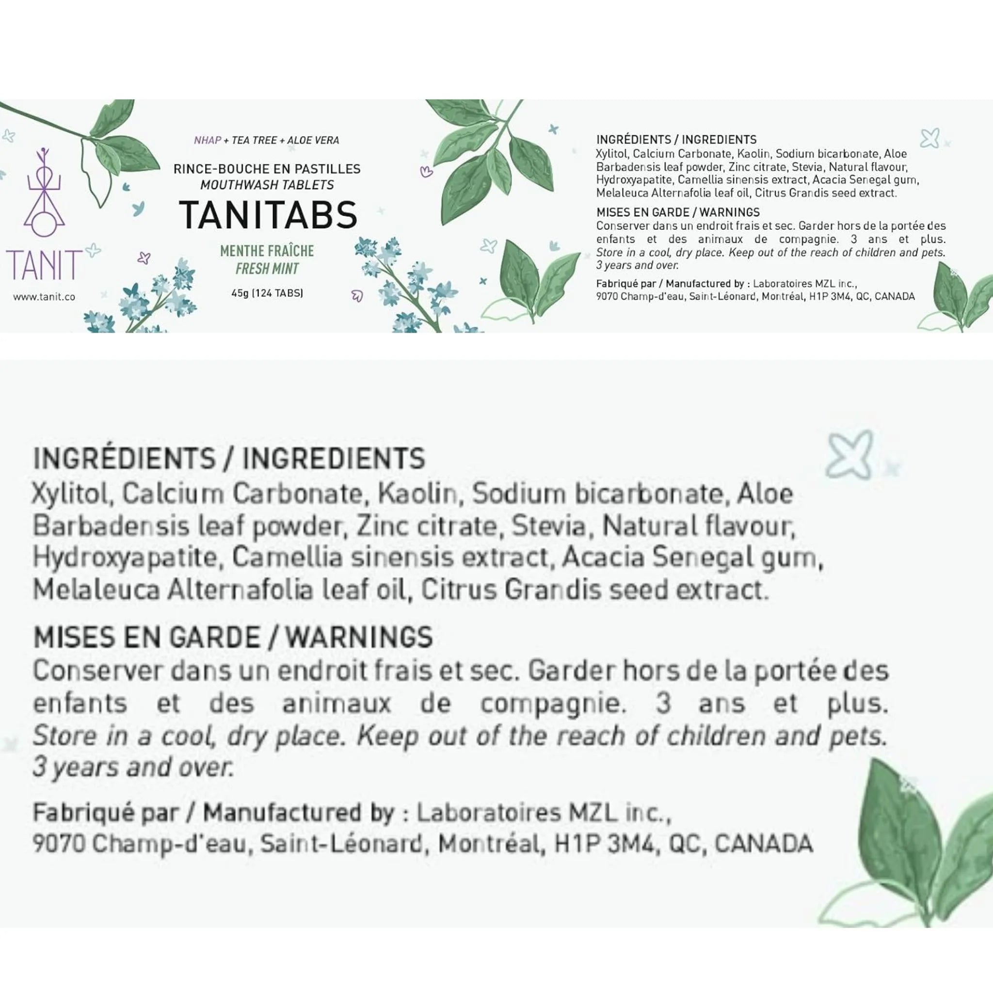 Tanit Mouthwash Fresh Mint 124 Tablets