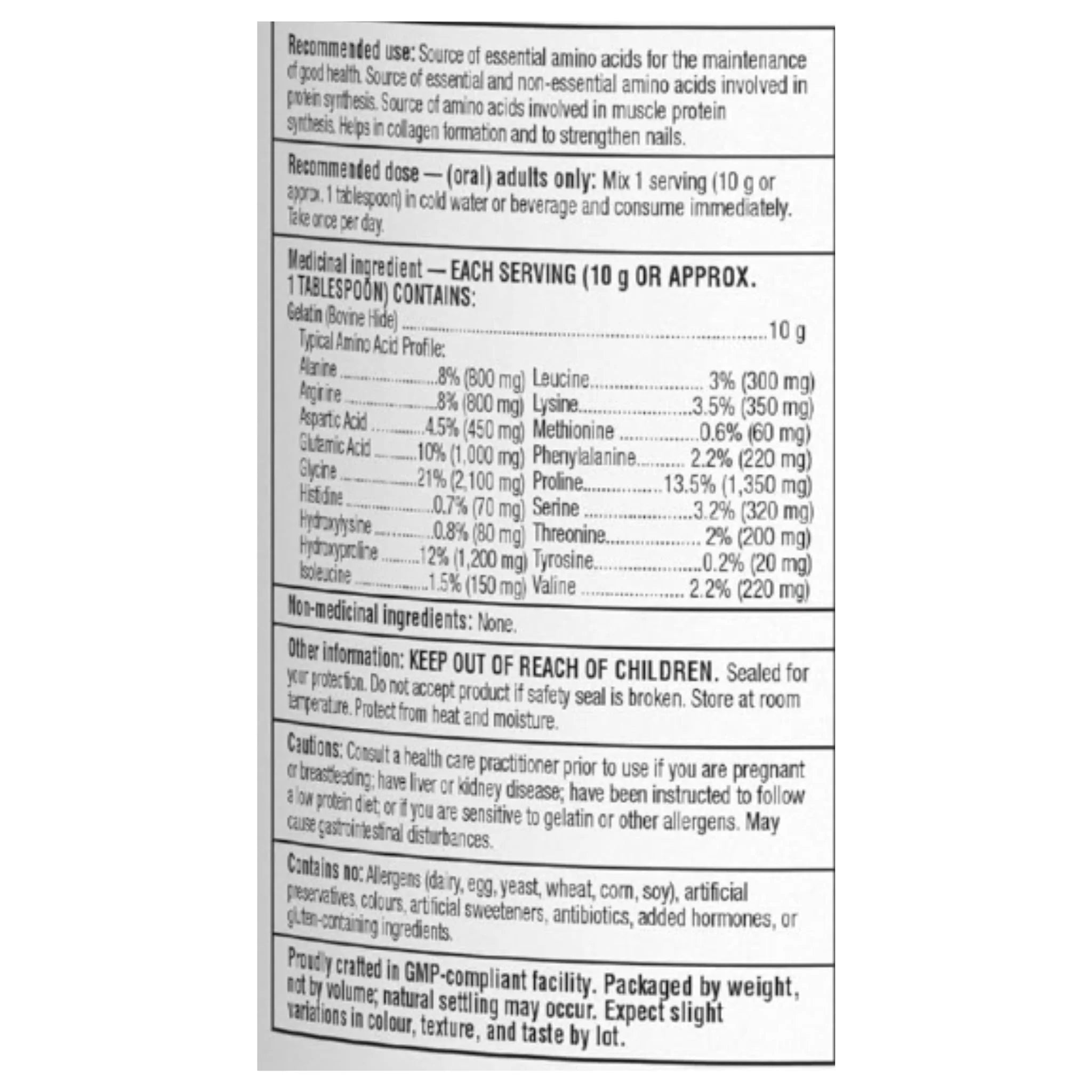Organika Original Bovine Gelatin Powder 250g - Nature's Source Inc