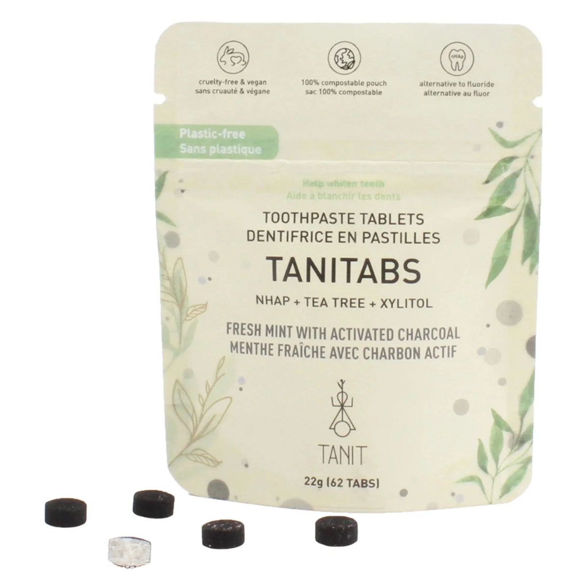 Tanit Toothpaste Fresh Mint & Charcoal 62 Tablets