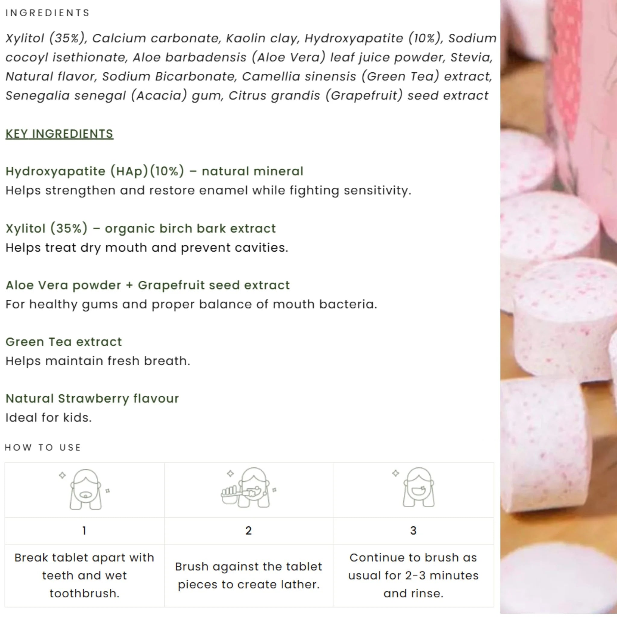 Tanit Toothpaste Strawberry 62 Tablets