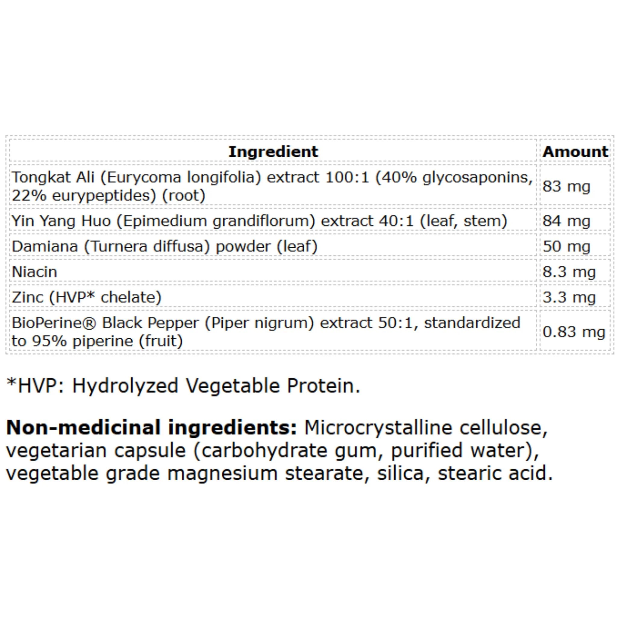 Ultimate Performance 100:1 Tongkat Ali 180 Vegetarian Capsules - Nature's Source Inc
