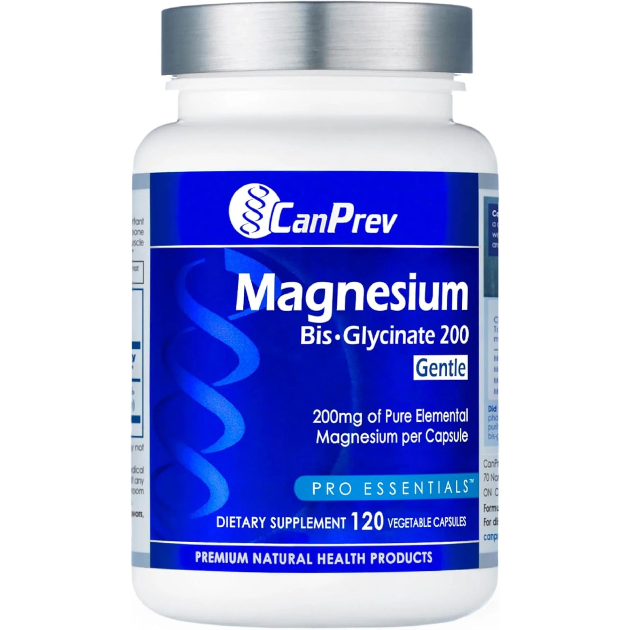 CanPrev Magnesium BisGlycinate 200mgs 120 Vegan Capsules - Nature's Source Inc