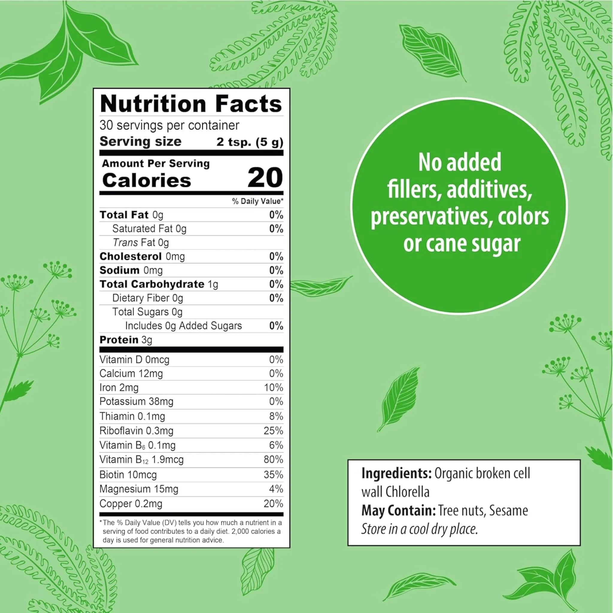 Organic Traditions Chlorella Powder - 150g - Nature's Source Inc