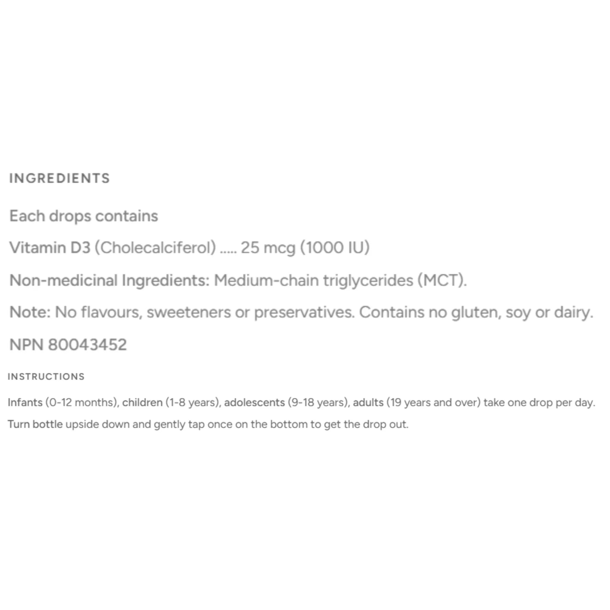 Bio Lonreco Vitamin D 30 ml - Nature's Source Inc