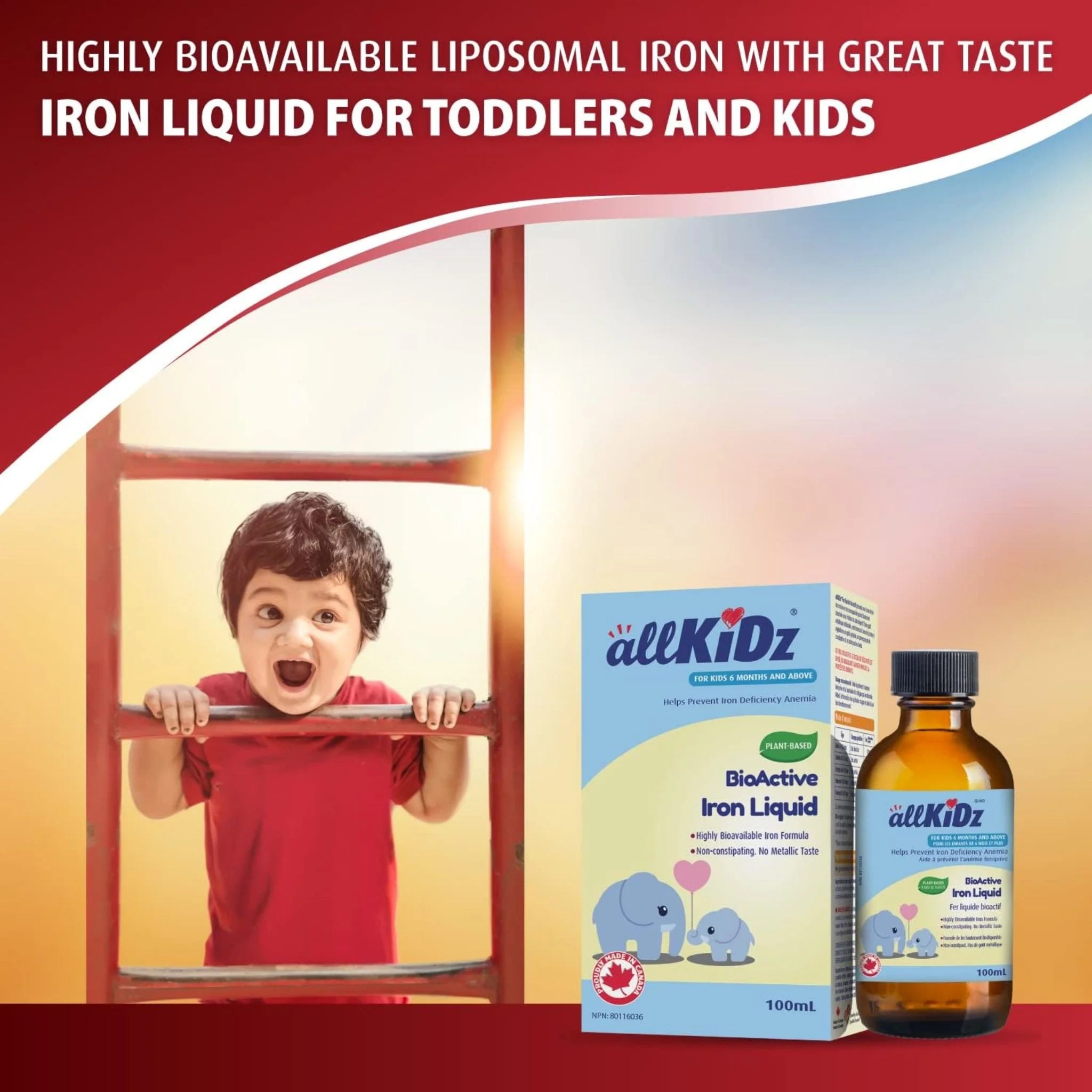 Allkidz Naturals BioActive Iron Liquid 100ml - Nature's Source Inc