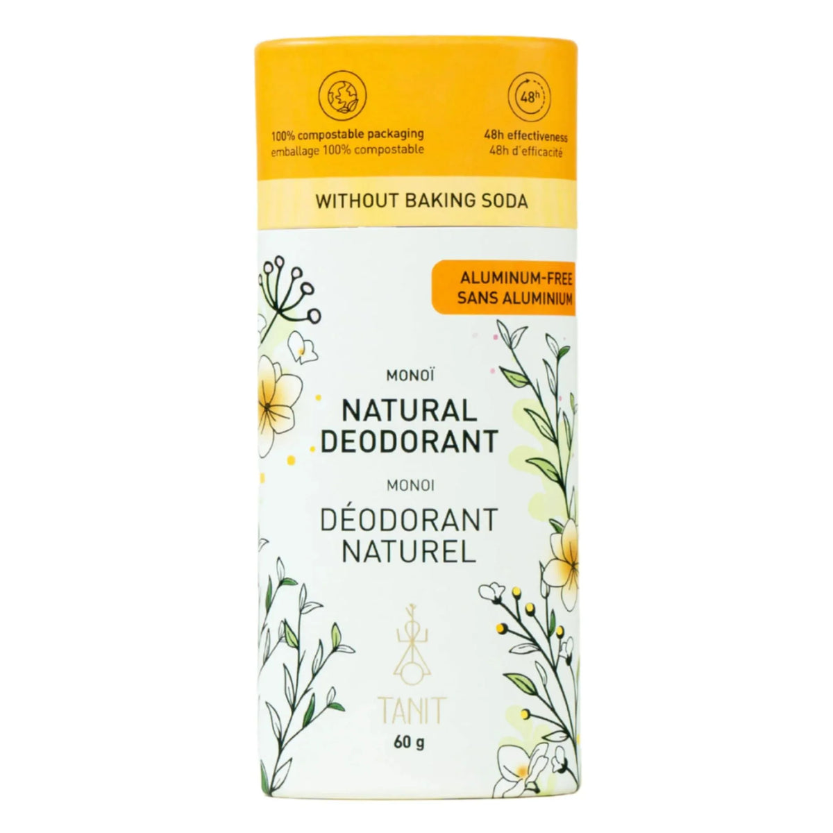 Tanit Natural Solid Deodorant Monoi 60g - Nature's Source Inc