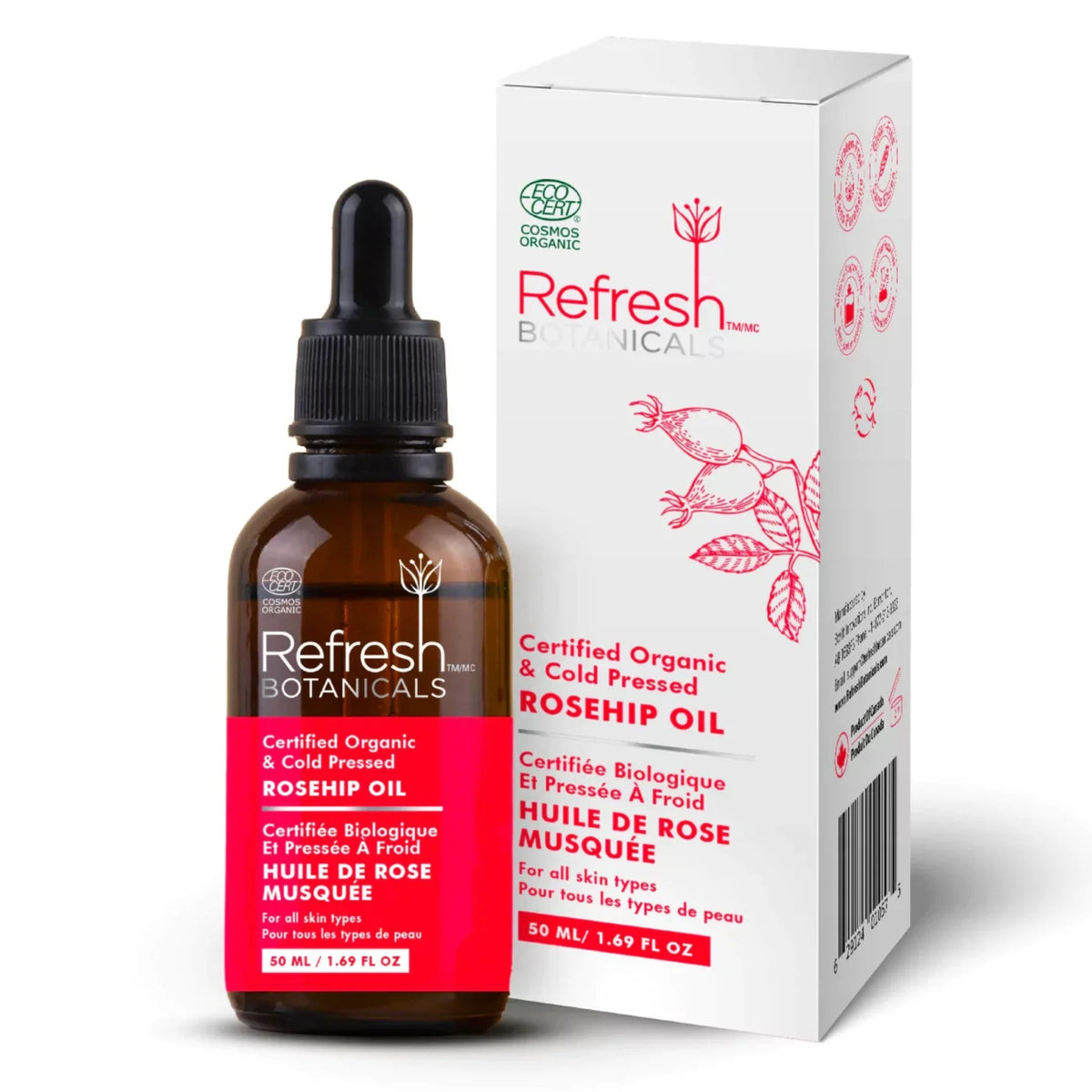 Refresh Botanicals Rosehip Oil Organic & Cold Pressed 50ml