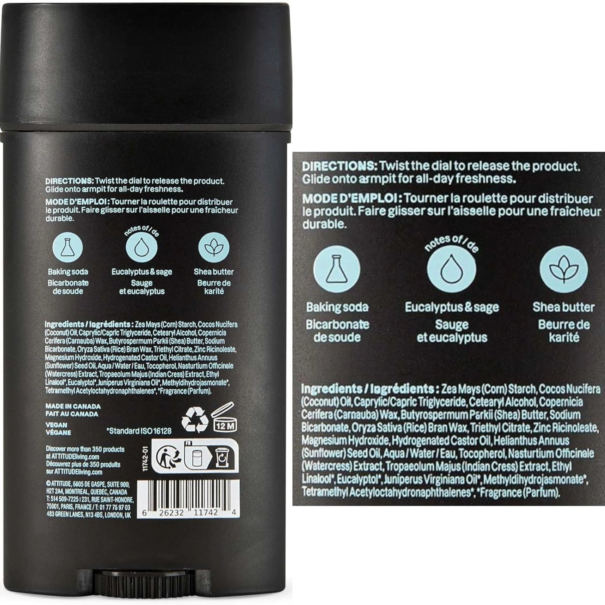 Attitude Men's Deodorant Eucalyptus & Sage 75g