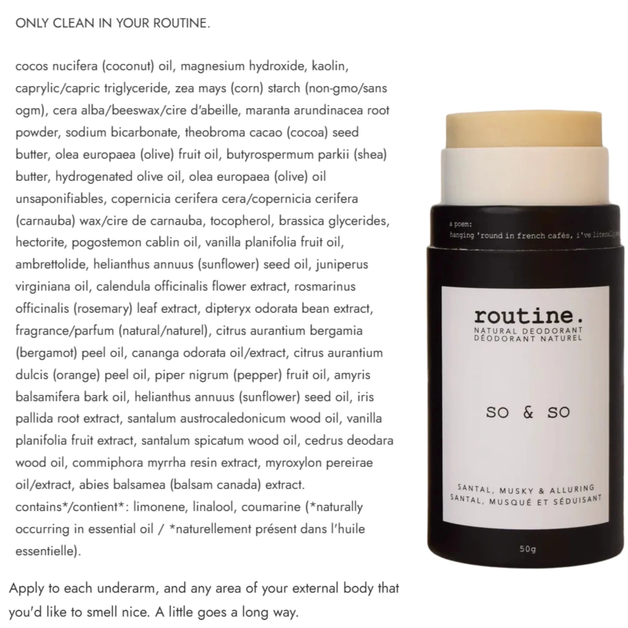 Routine So & So Deodorant Stick 50g