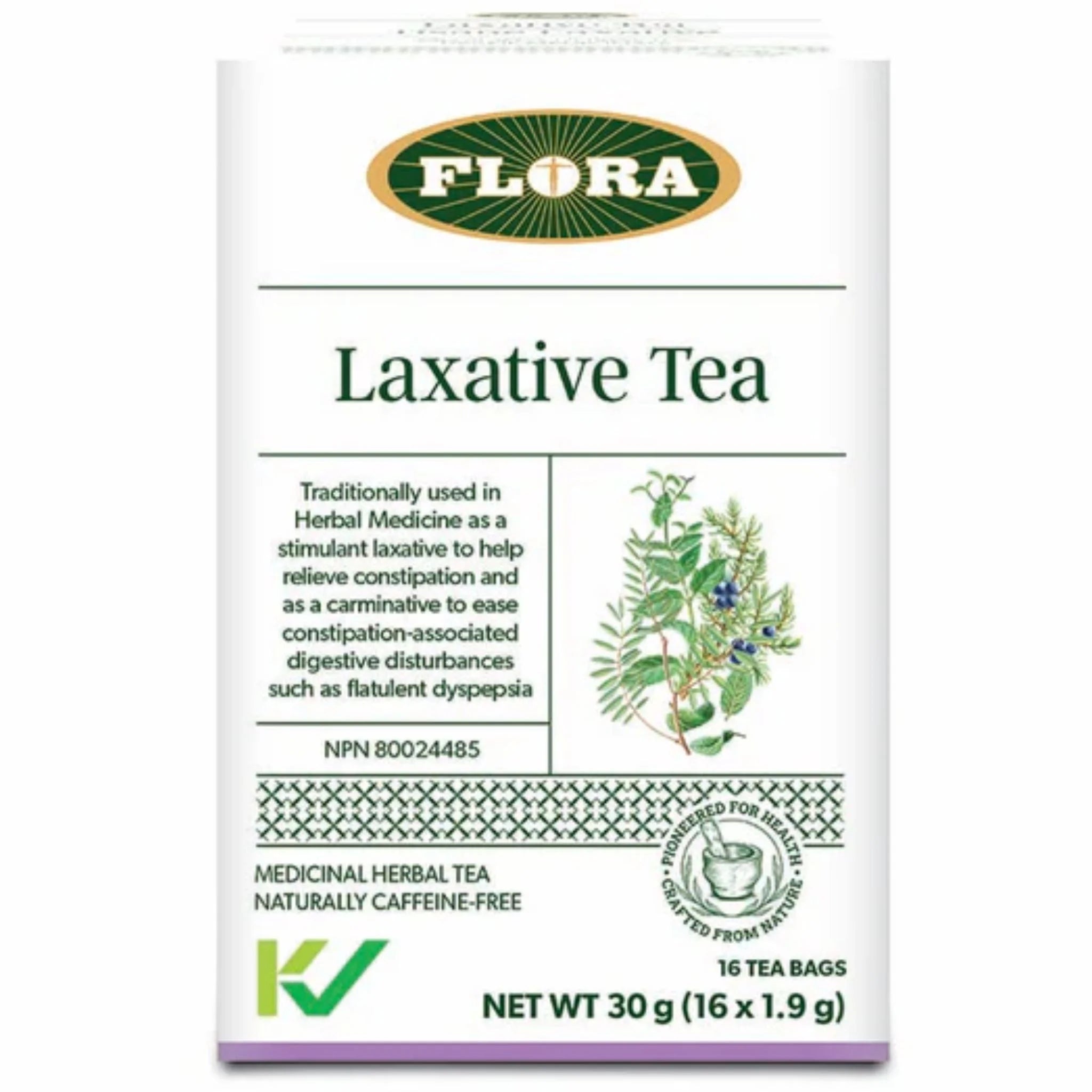 Flora Laxative Tea 16 Bags - Help Relieve Constipation Associated Digestive Disturbances Such as Flatulent Dyspepsia (Indigestion) - Nature's Source Inc