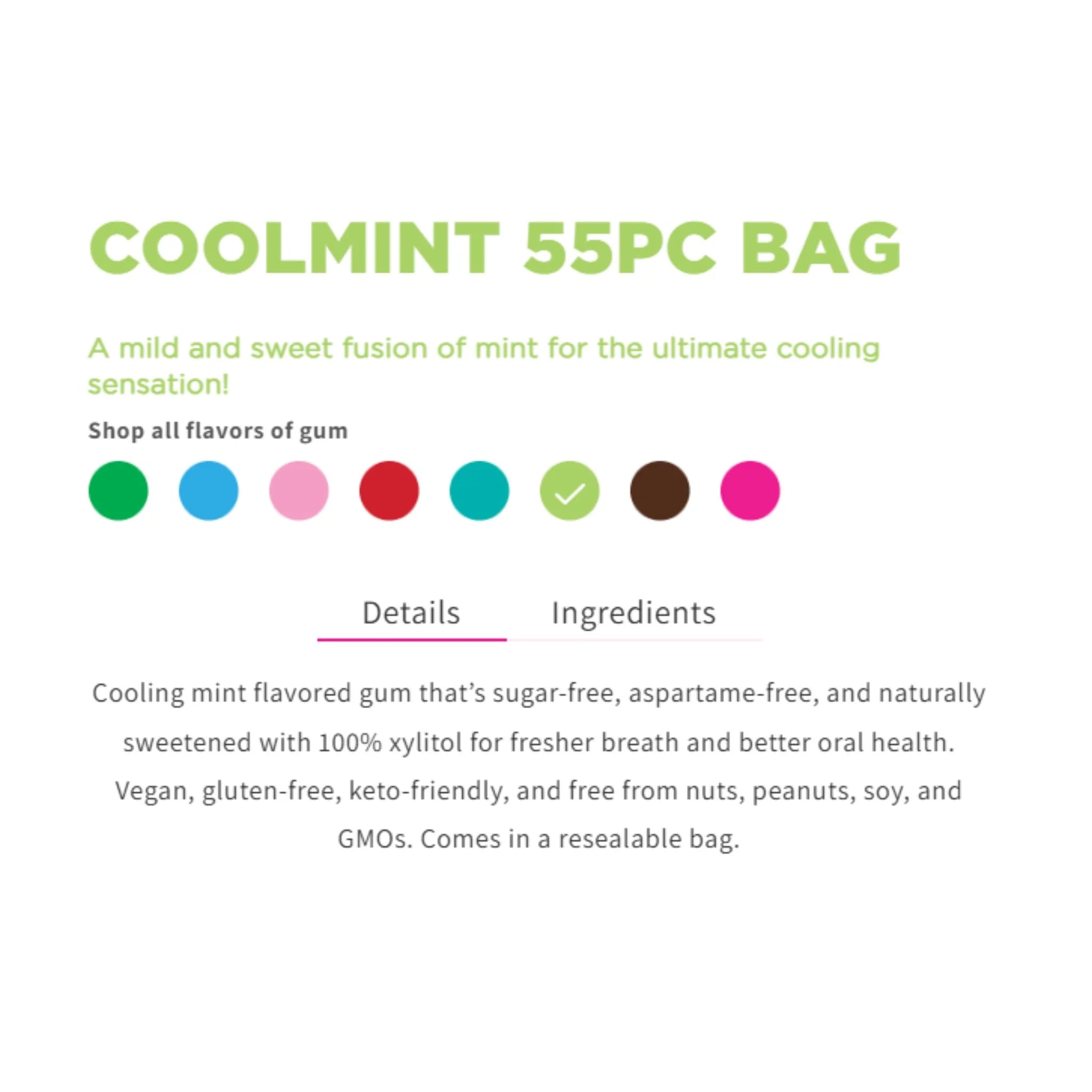 PUR Coolmint Gum Bag 55pc - Nature's Source Inc