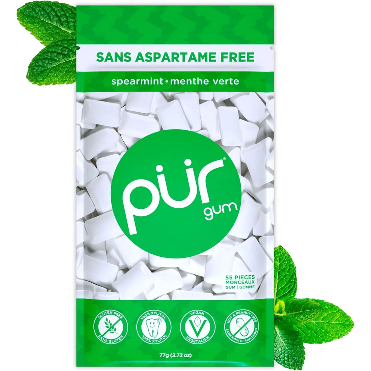 PUR Spearmint Gum Bag 55pc