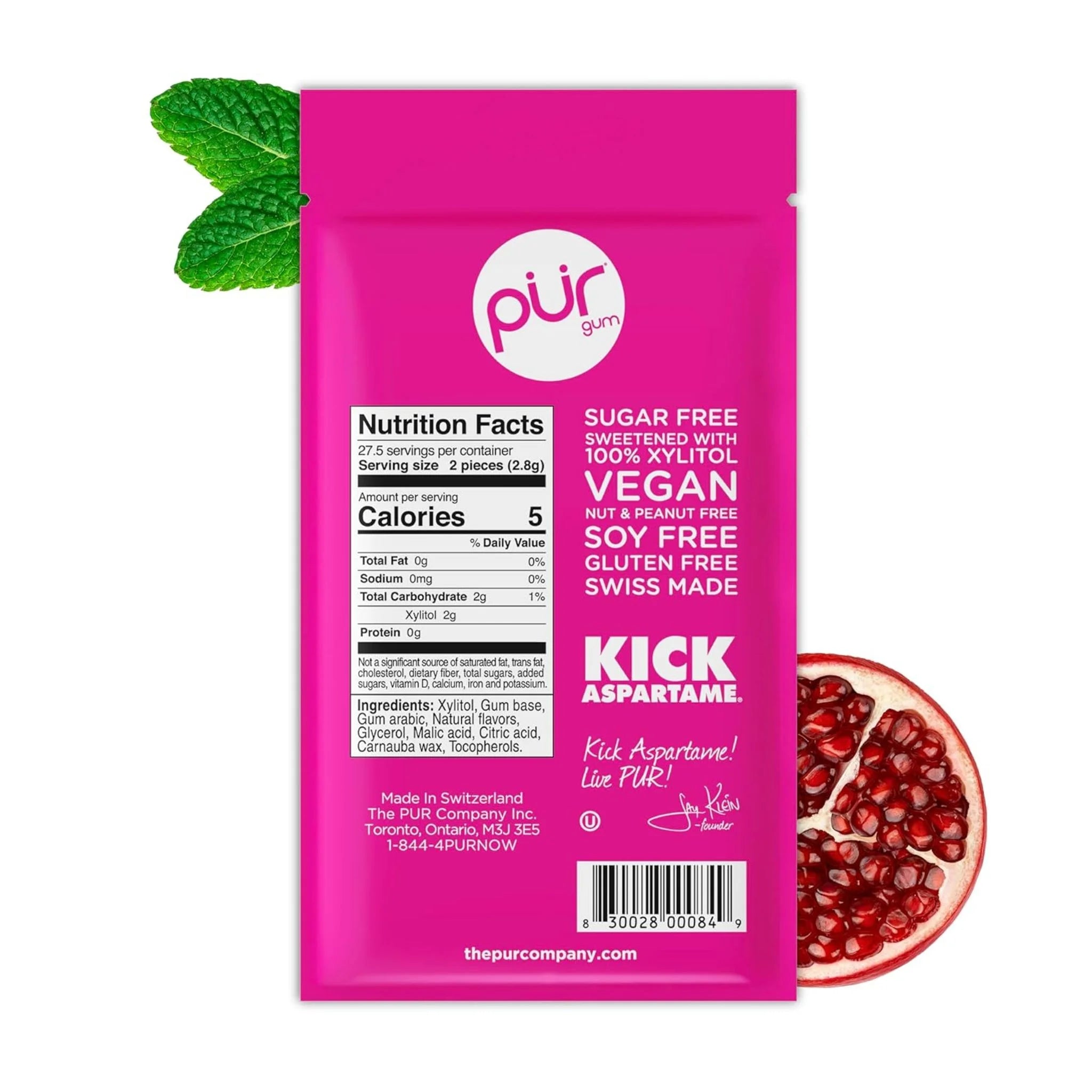 PUR Pomegranate Gum Bag 55pc - Nature's Source Inc