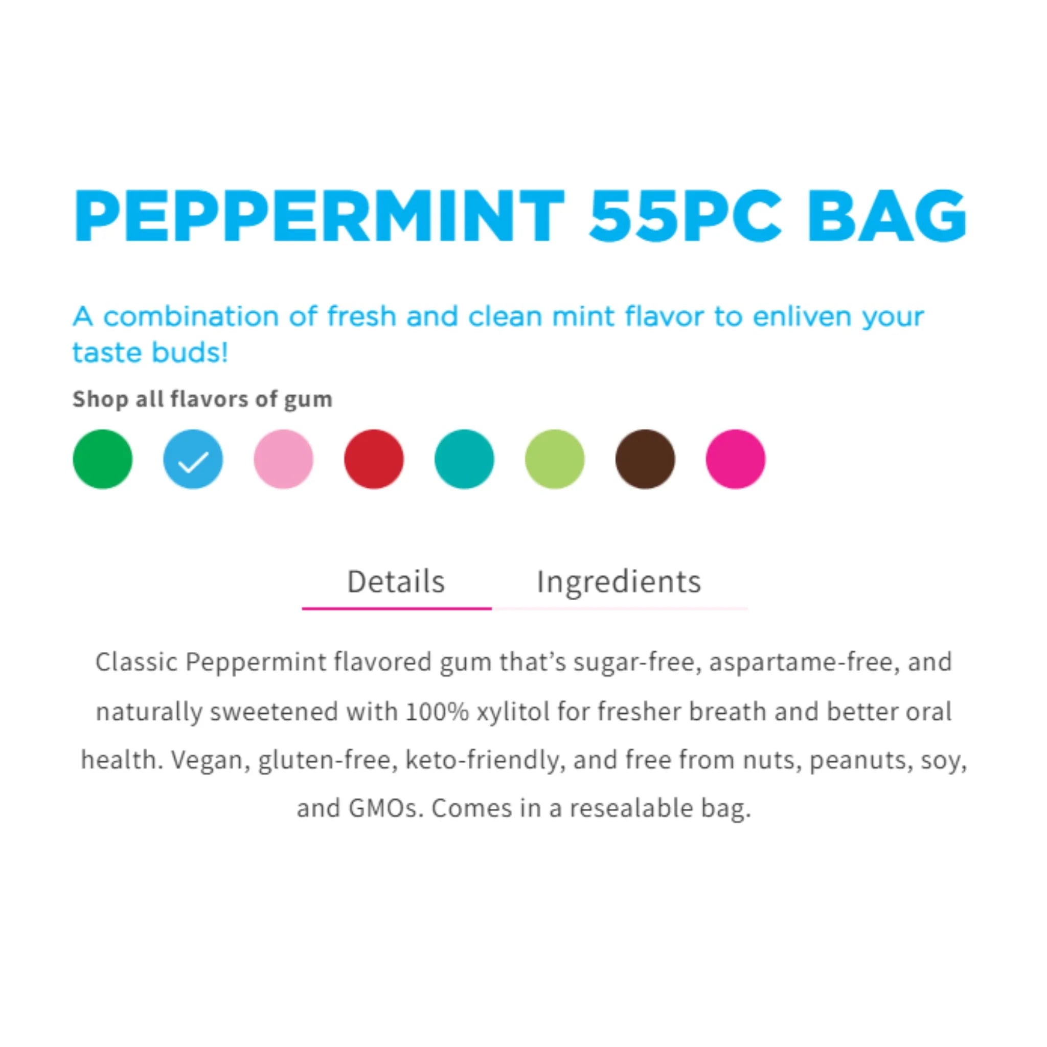 PUR Peppermint Gum Bag 55pc - Nature's Source Inc