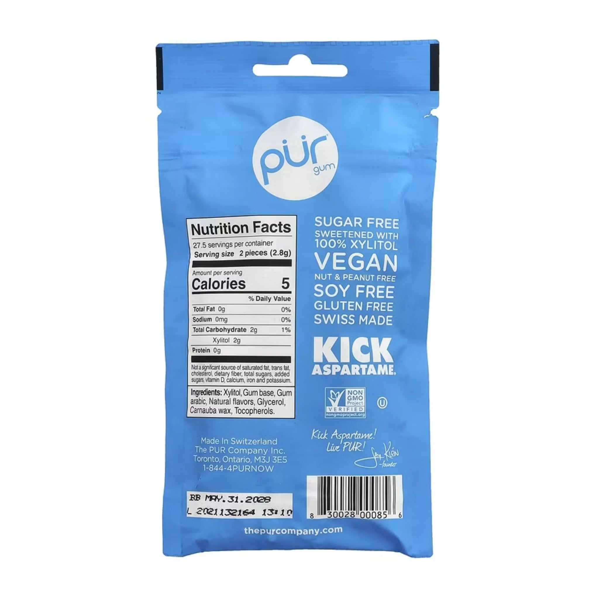 PUR Peppermint Gum Bag 55pc - Nature's Source Inc