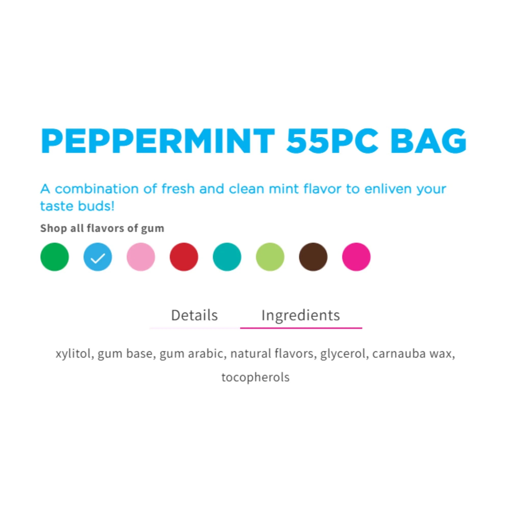 PUR Peppermint Gum Bag 55pc - Nature's Source Inc