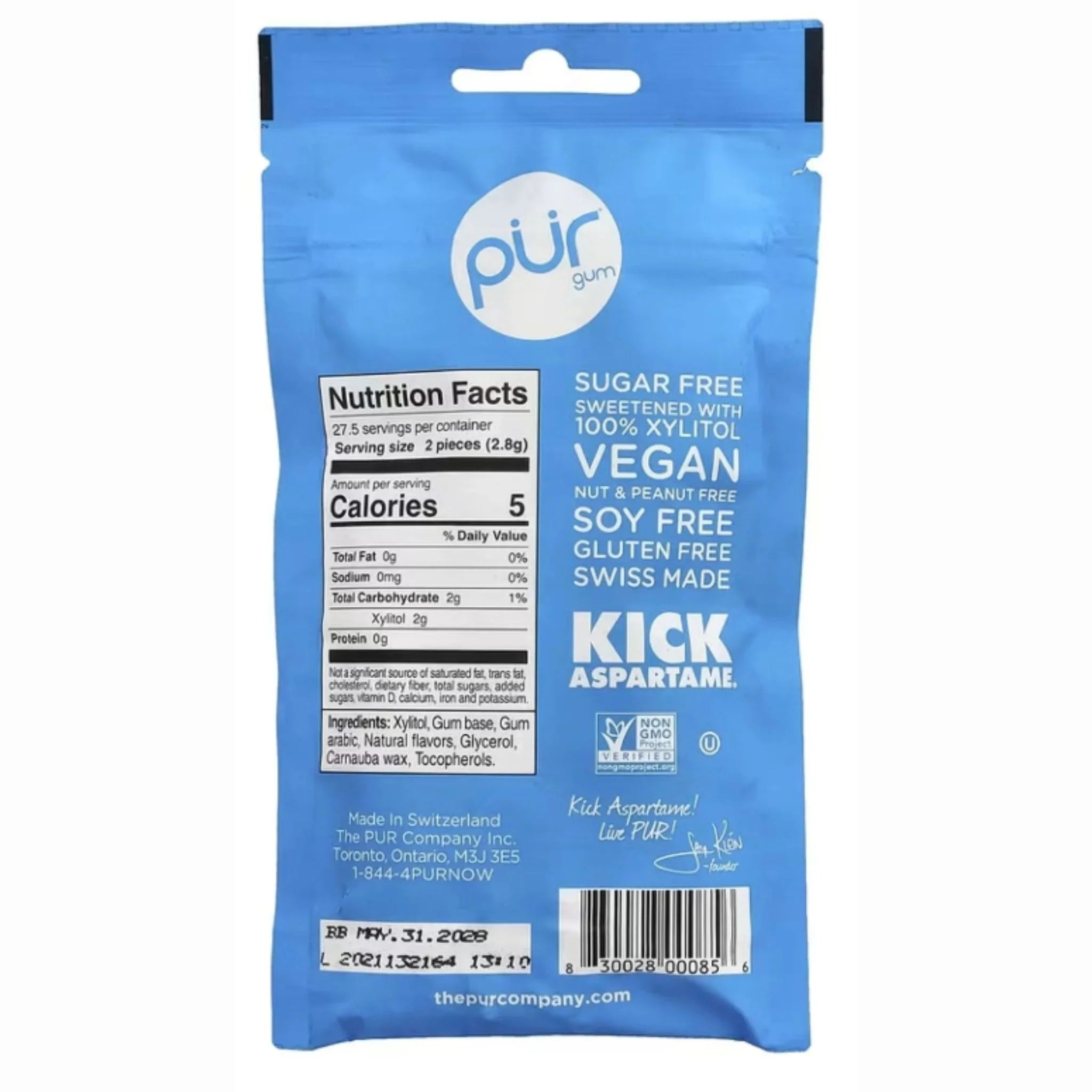 PUR Peppermint Gum Bag 55pc