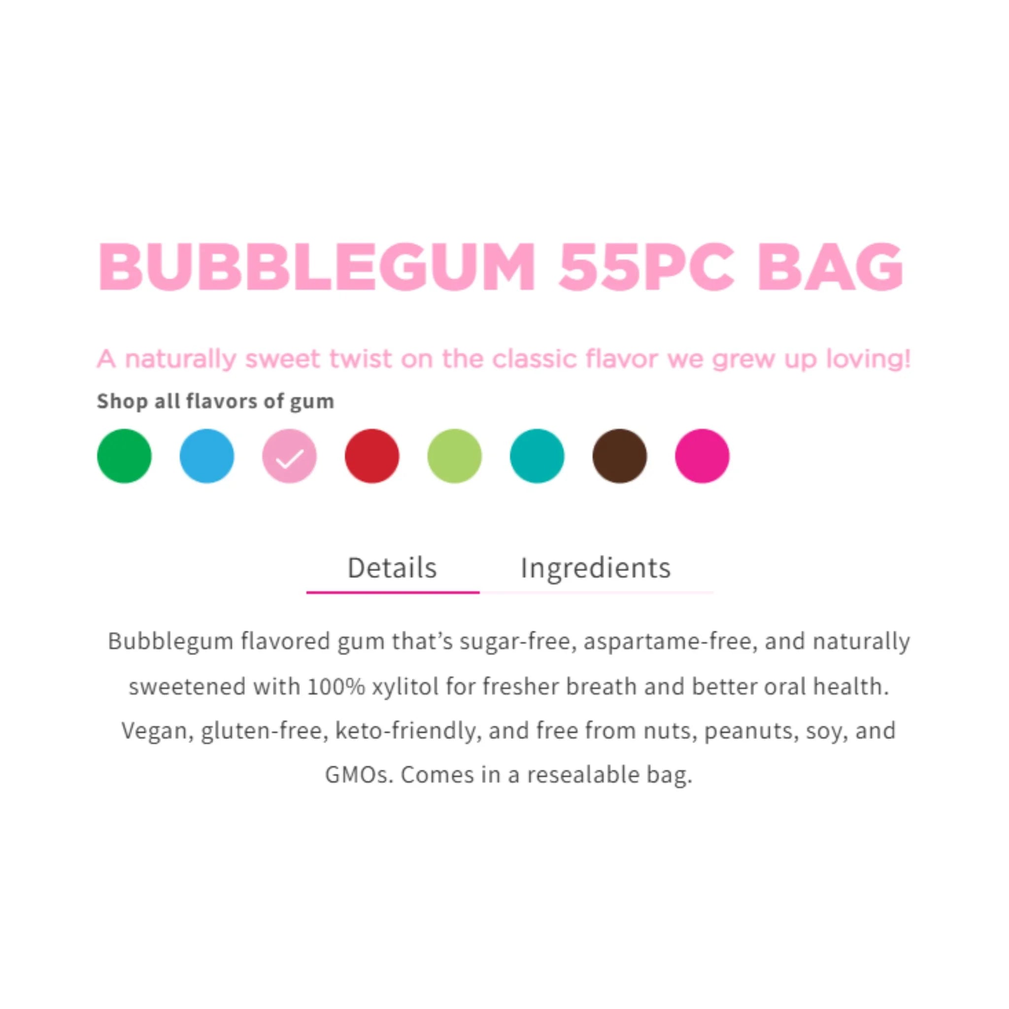 PUR Bubble Gum Bag 55pc - Nature's Source Inc
