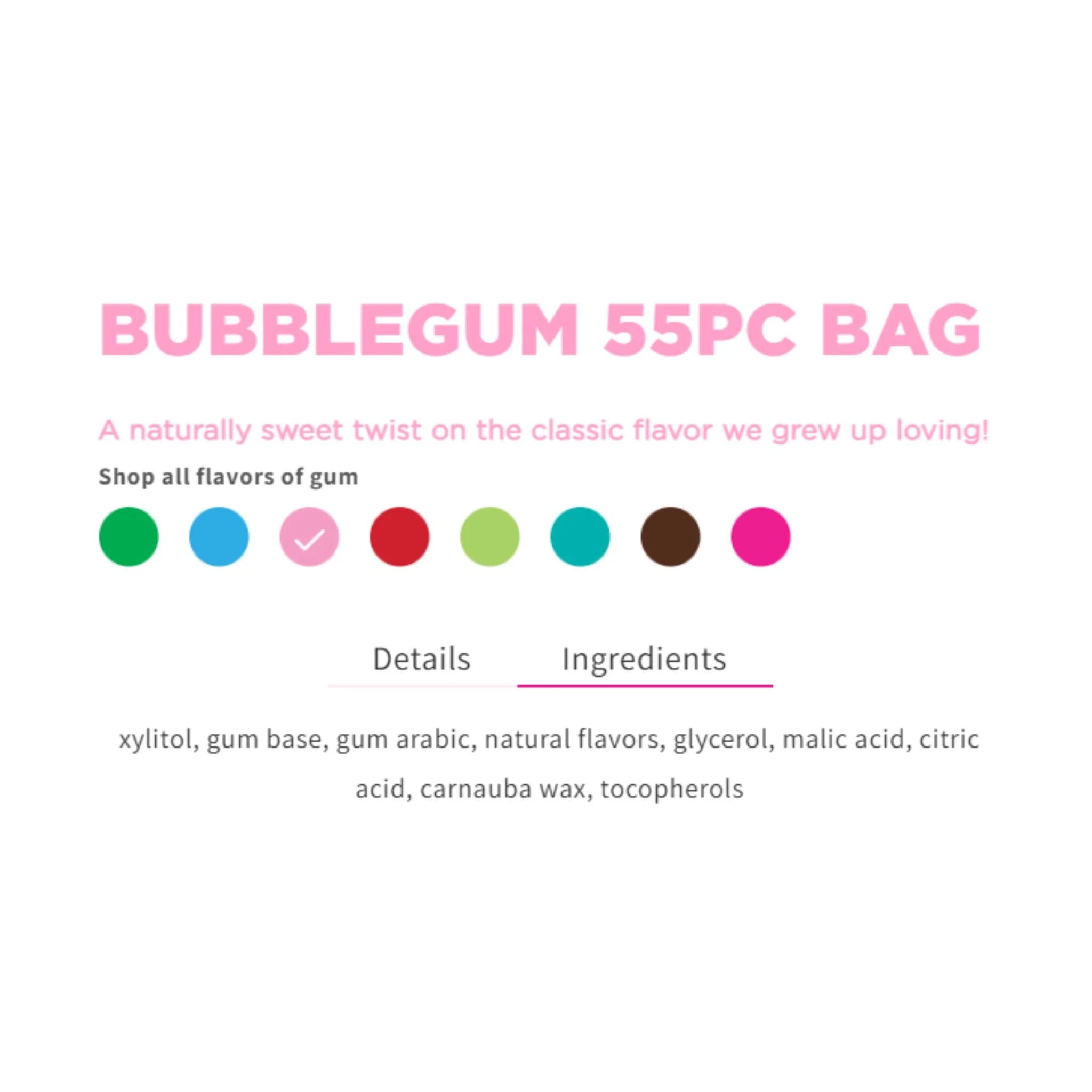 PUR Bubble Gum Bag 55pc - Nature's Source Inc
