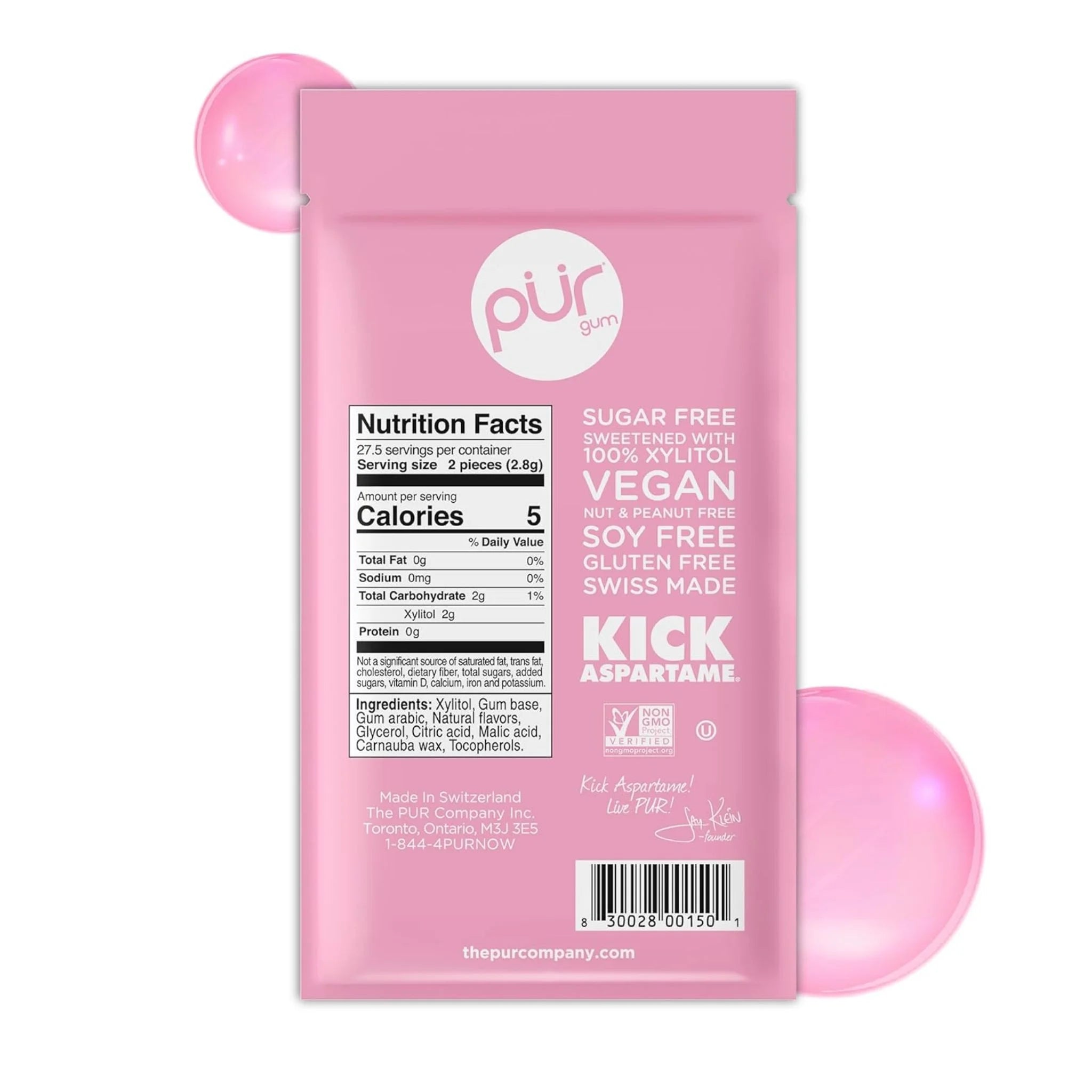 PUR Bubble Gum Bag 55pc - Nature's Source Inc