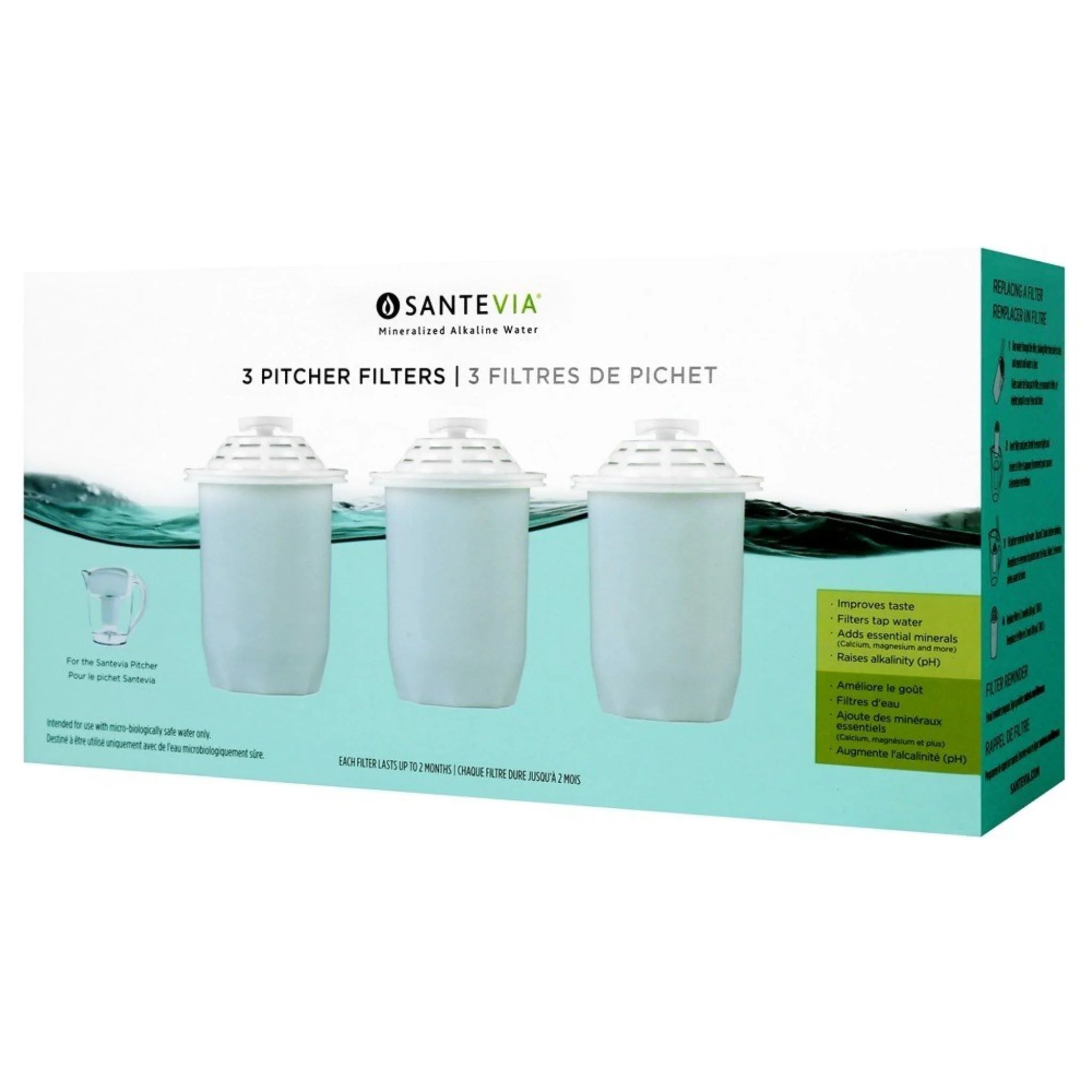 Santevia Classic Alkaline Pitcher Filter (3-Pack)