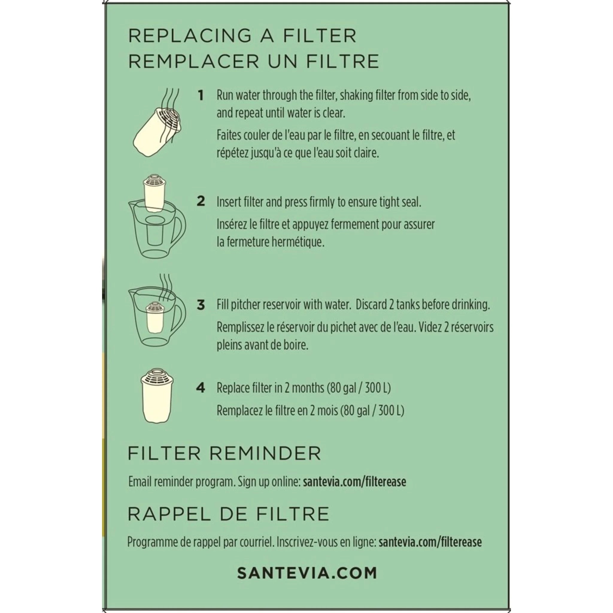 Santevia Classic Alkaline Pitcher Filter (3-Pack)