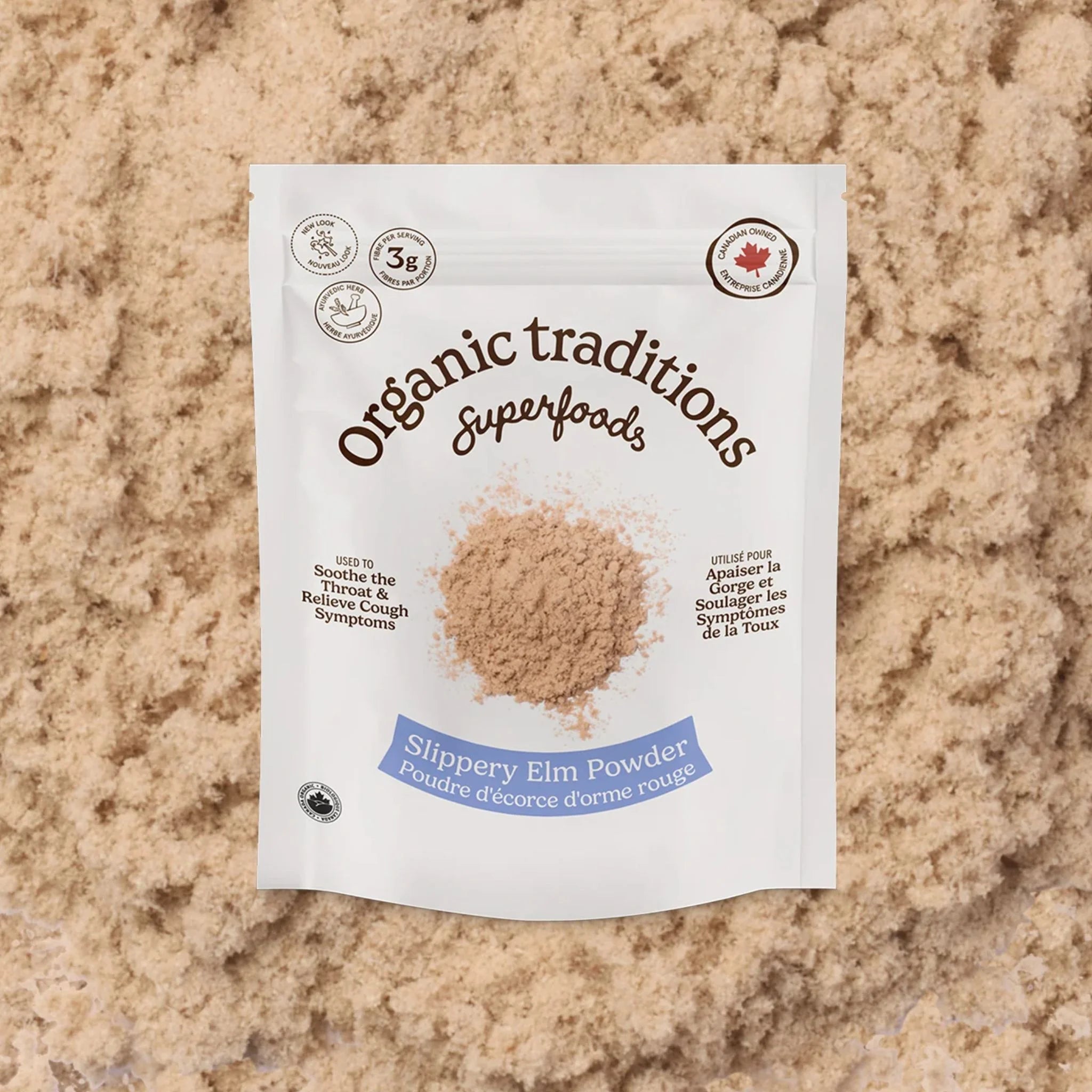 Organic Traditions Slippery Elm Bark Powder - 200g - Nature's Source Inc