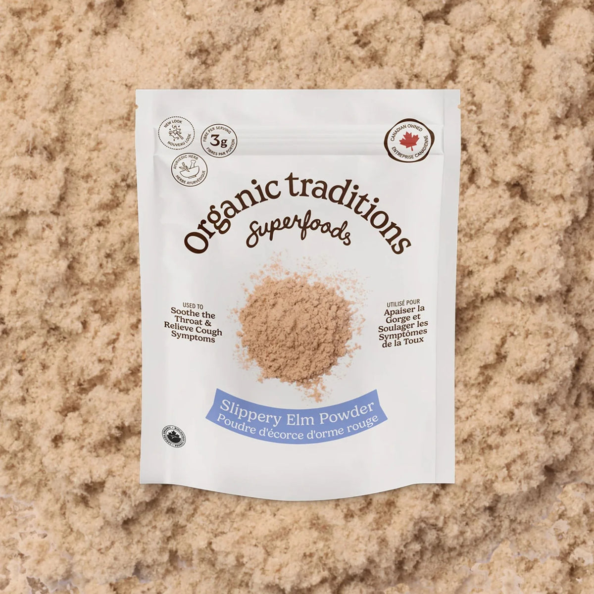 Organic Traditions Slippery Elm Bark Powder - 200g - Nature's Source Inc