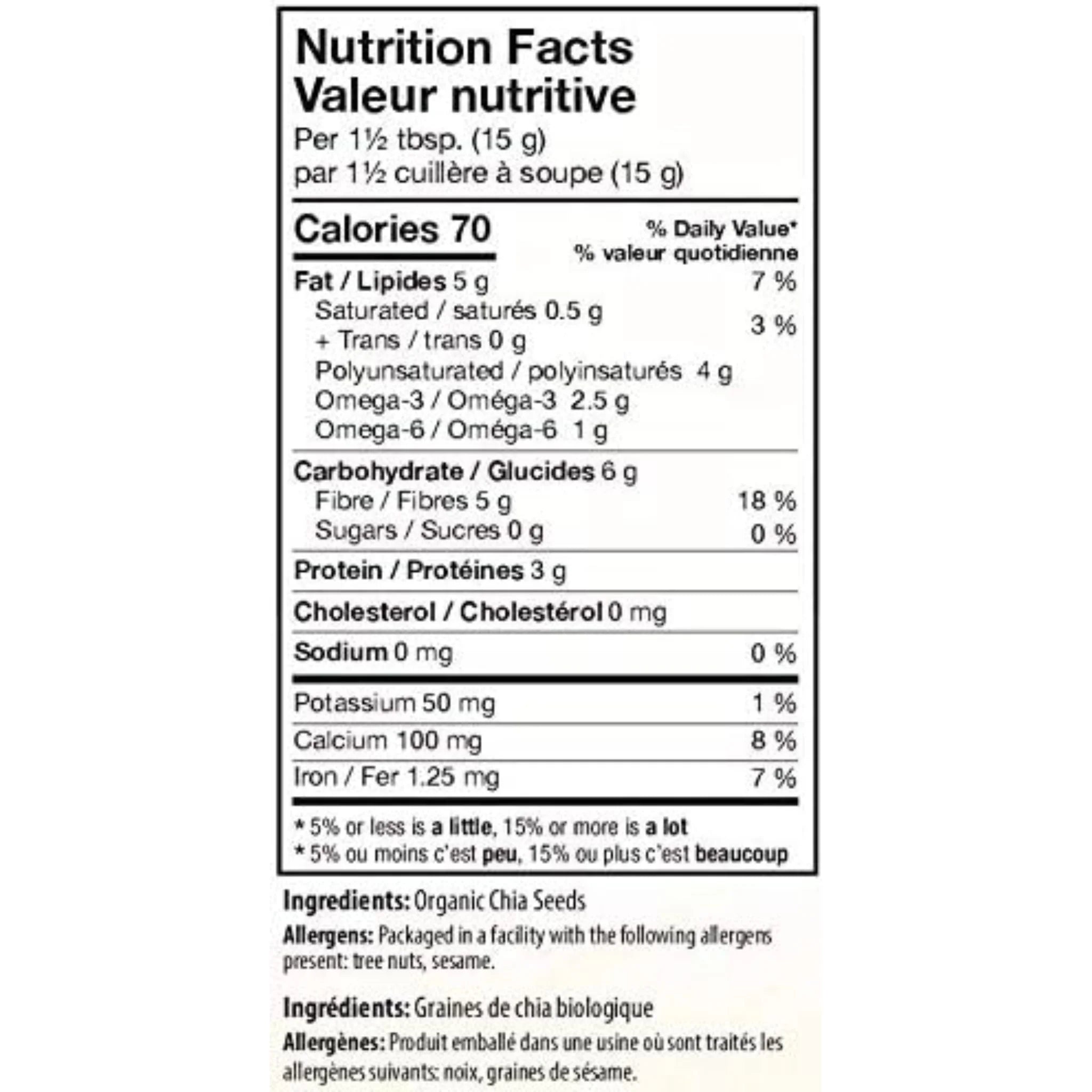 Organic Traditions Dark Chia Seeds - 454g