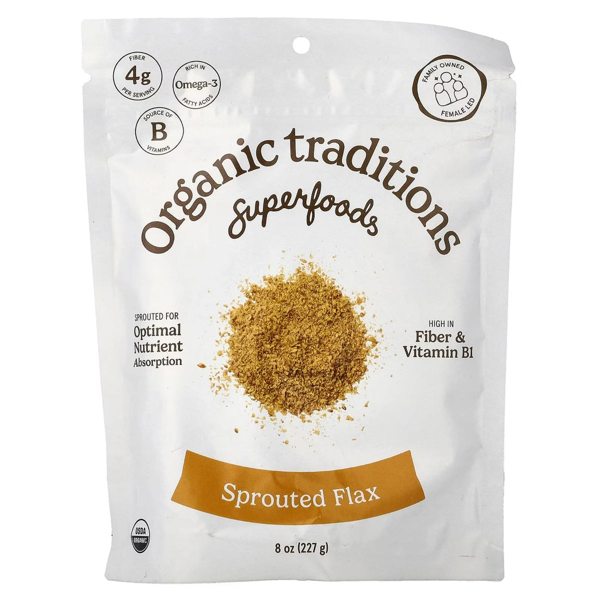 Organic Traditions Sprouted Flax Seed Powder - 227g