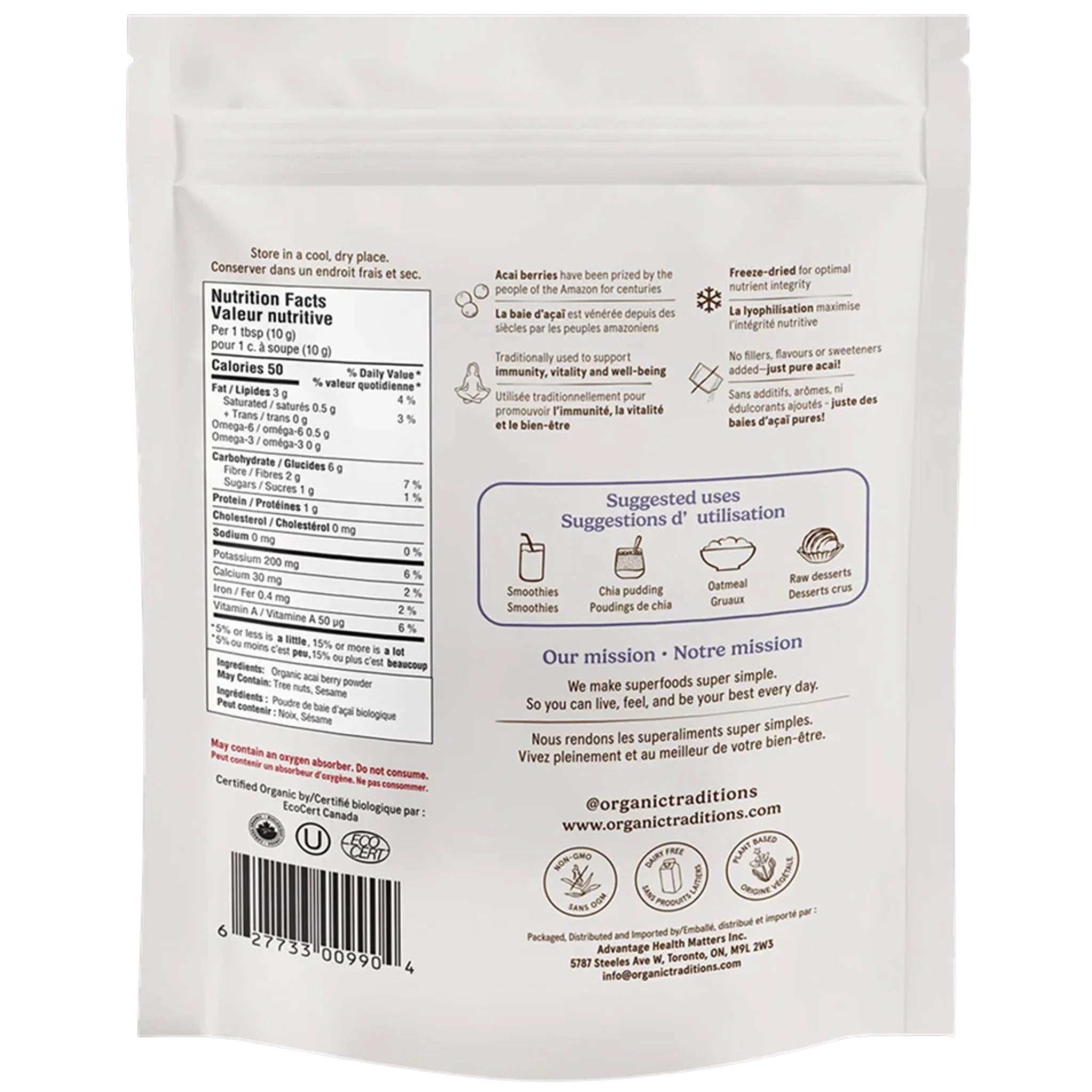Organic Traditions Acai Berry Powder - 100g