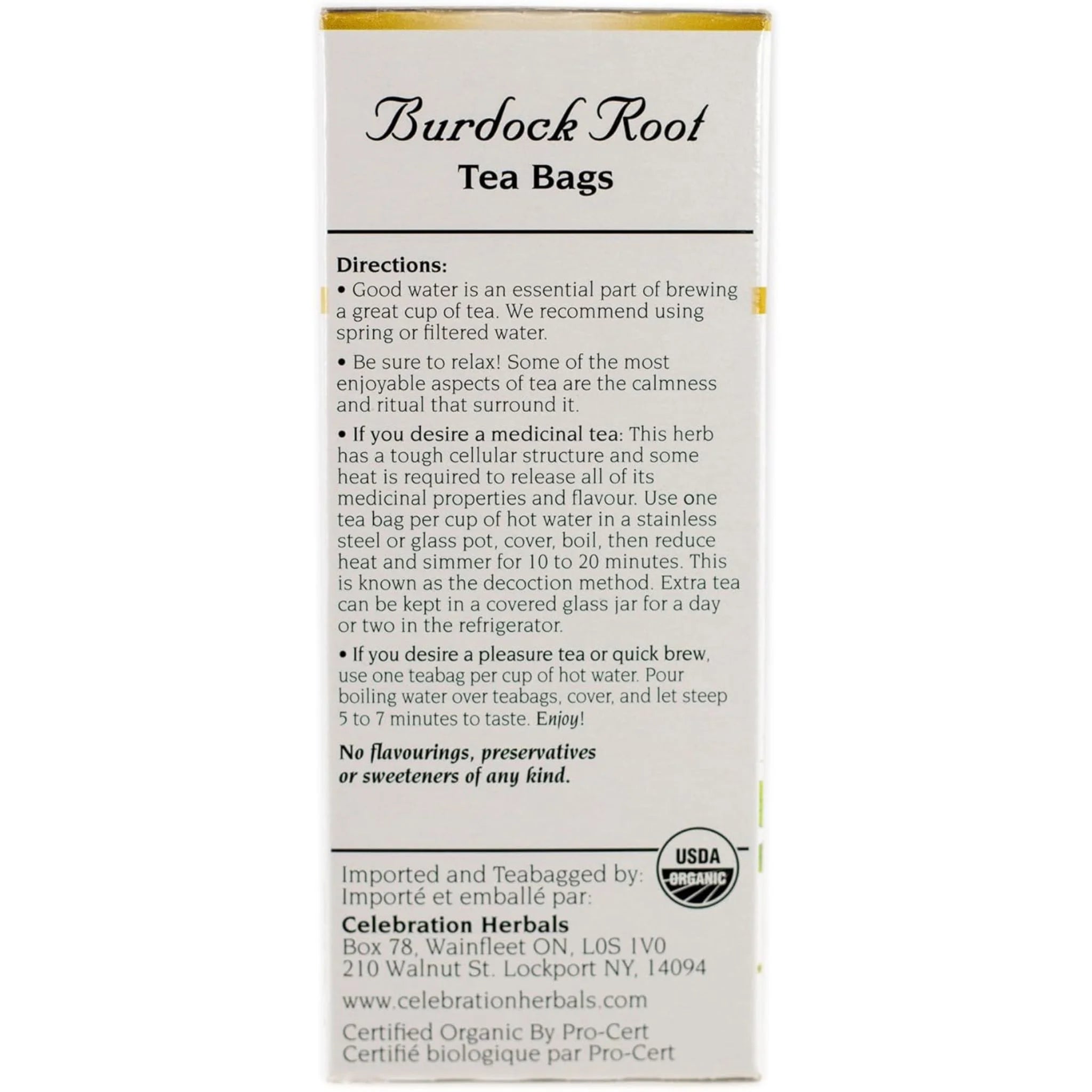 Celebration Herbals Organic Burdock Root Tea 24 bags
