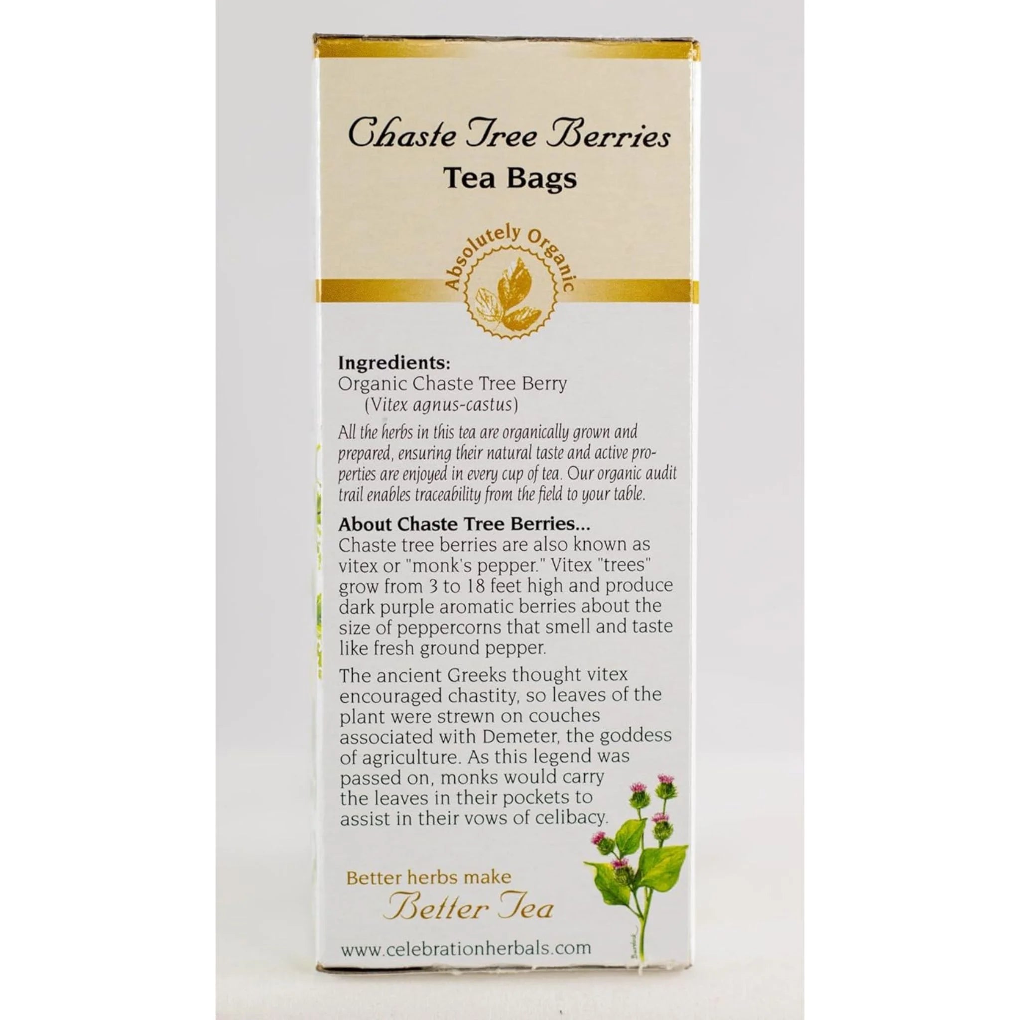 Celebration Herbals Organic Chaste Tree Berries Tea 24 bags - Nature's Source Inc