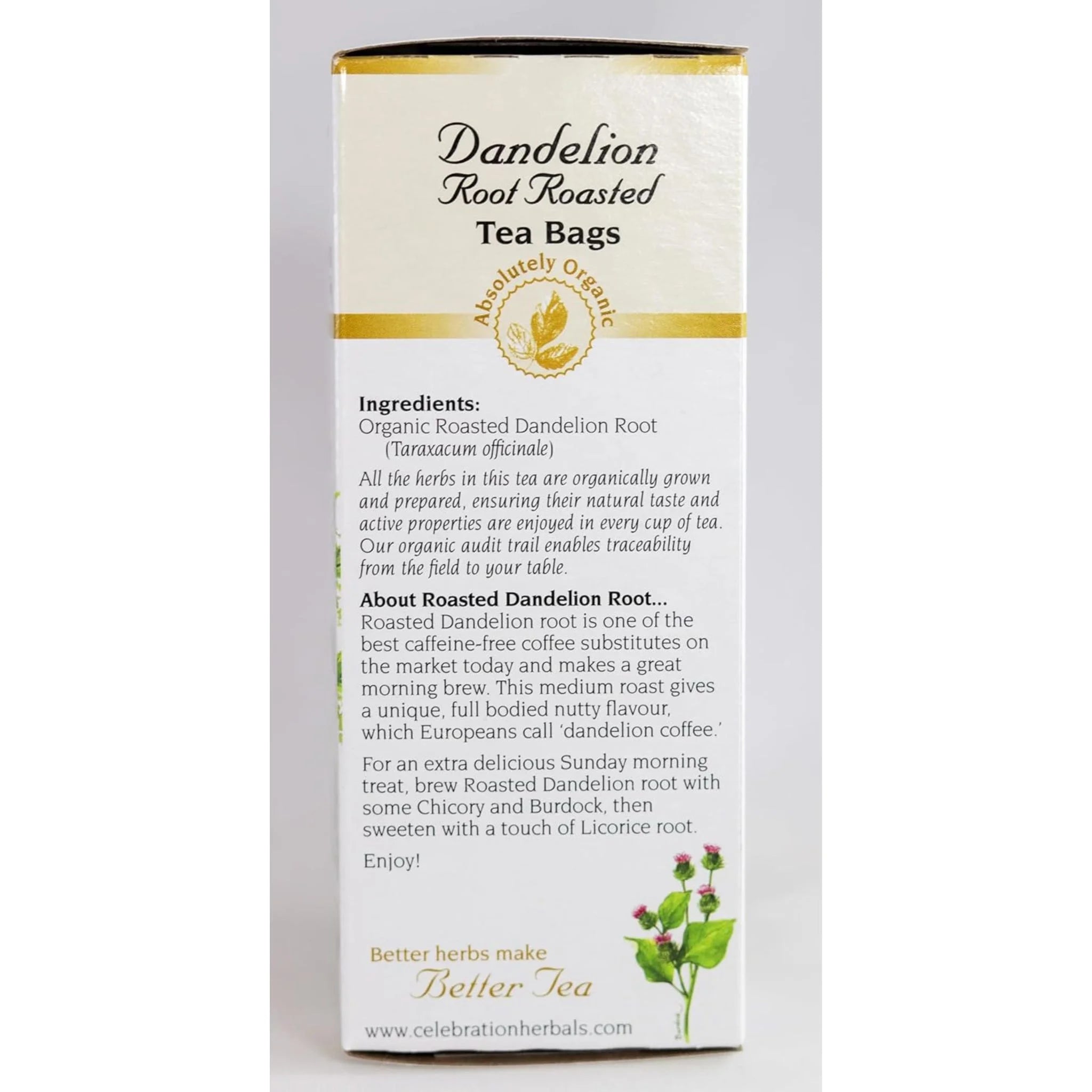 Celebration Herbals Organic Dandelion Root Roasted Tea 24 bags