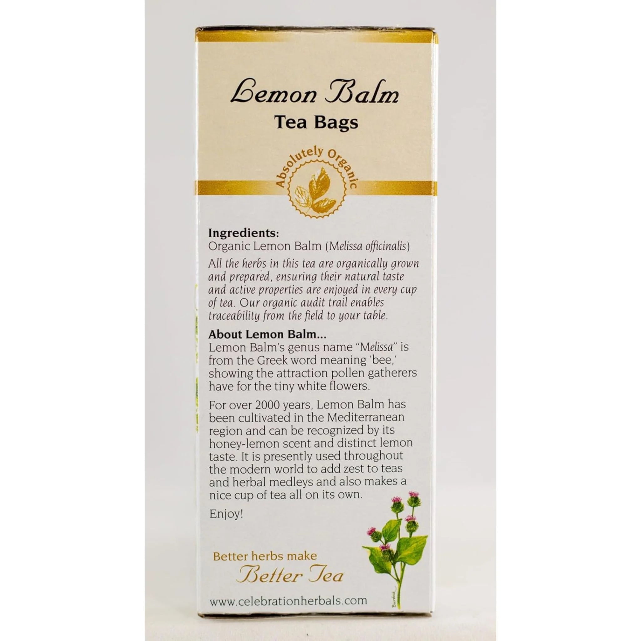 Celebration Herbals Organic Lemon Balm Herb Tea 24 bags