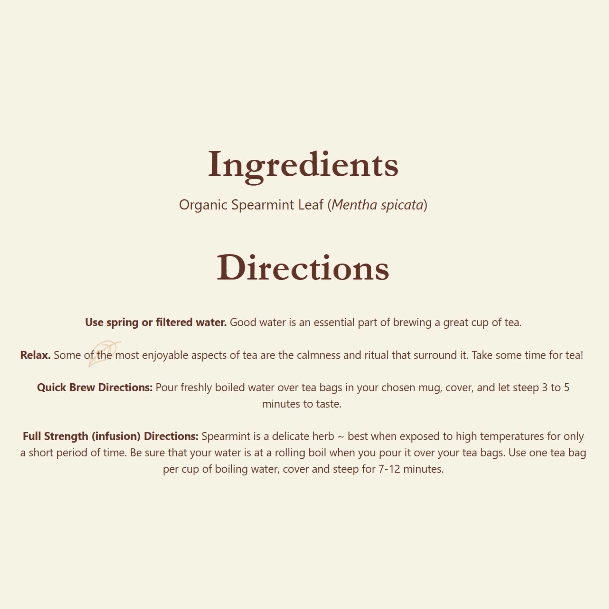 Celebration Herbals Organic Spearmint Leaf Tea 24 bags