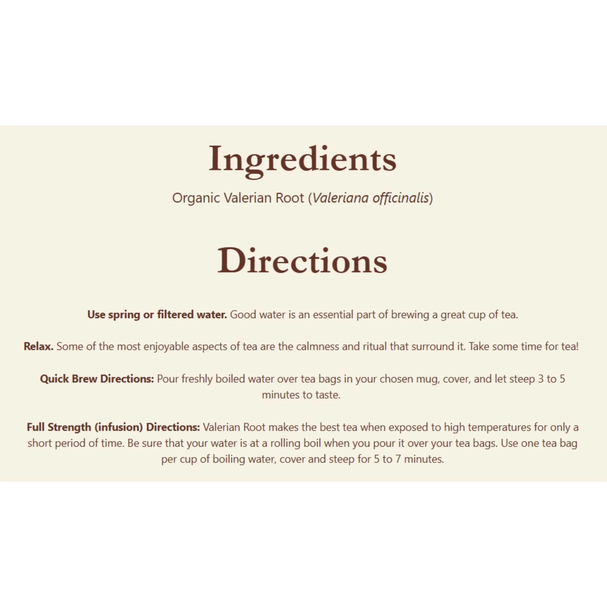 Celebration Herbals Organic Valerian Root Tea 24 bags