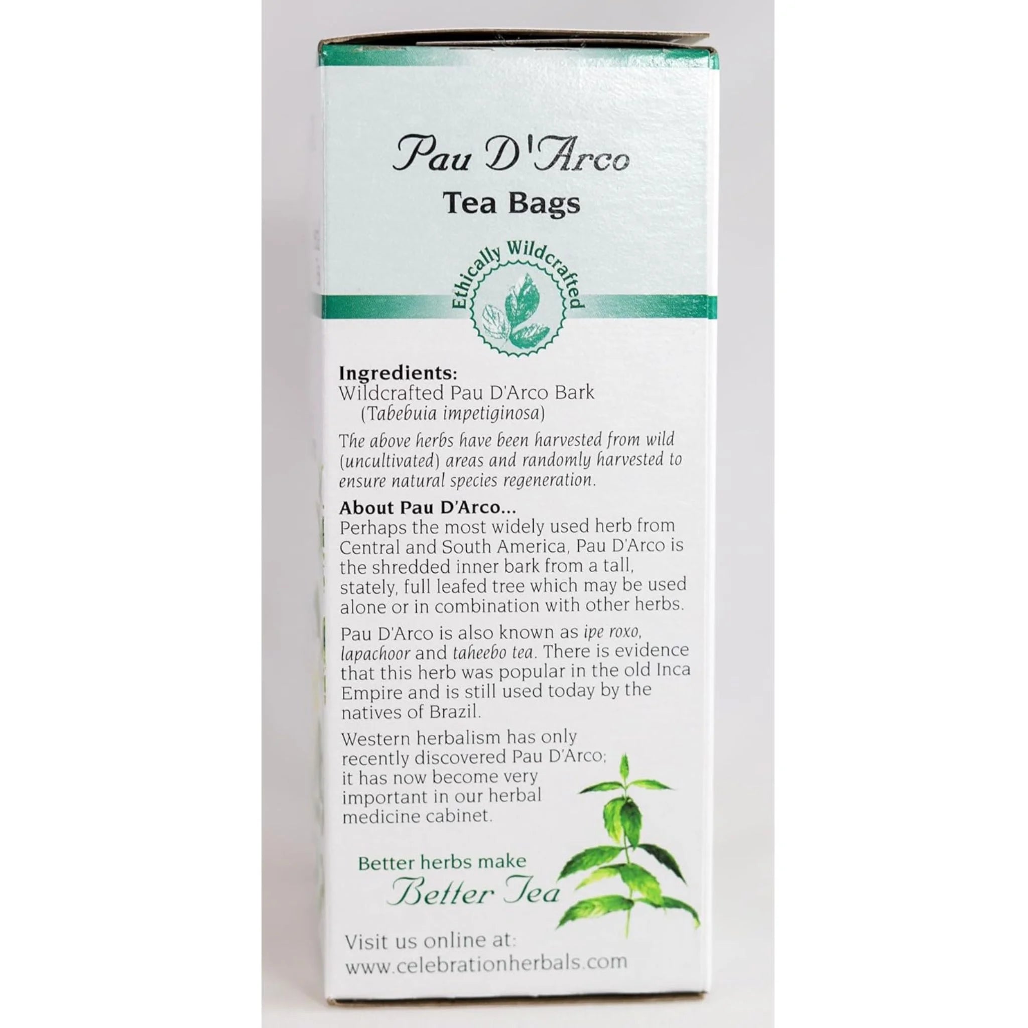 Celebration Herbals Organic Wild Crafted Pau D'Arco Inner Bark Tea 24 bags - Nature's Source Inc