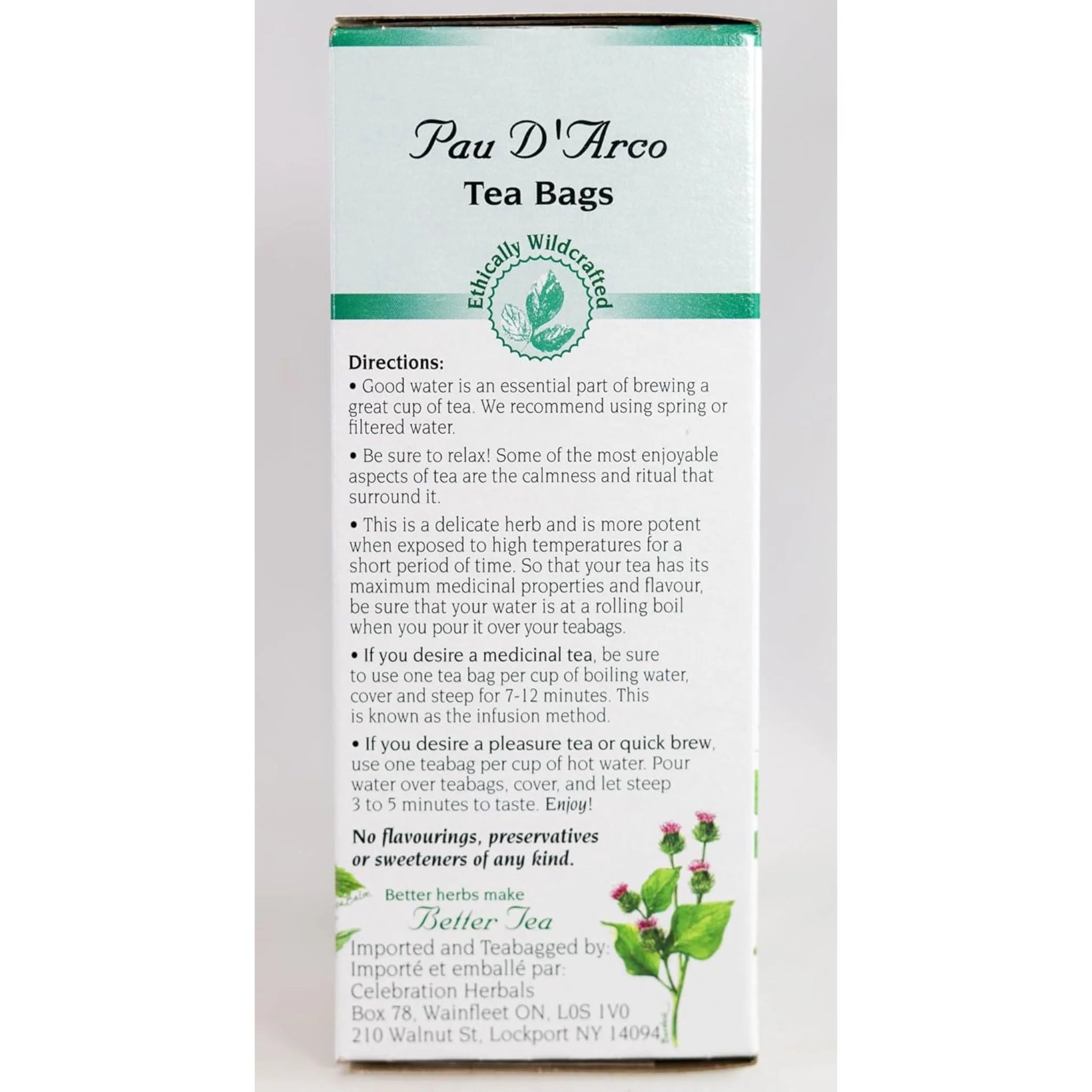 Celebration Herbals Organic Wild Crafted Pau D'Arco Inner Bark Tea 24 bags - Nature's Source Inc