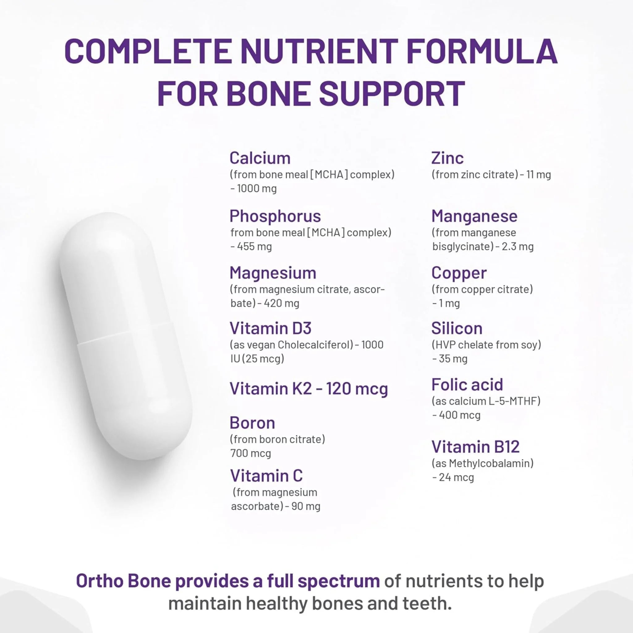 AOR Ortho Bone 300 Veg-Caps - Nature's Source Inc