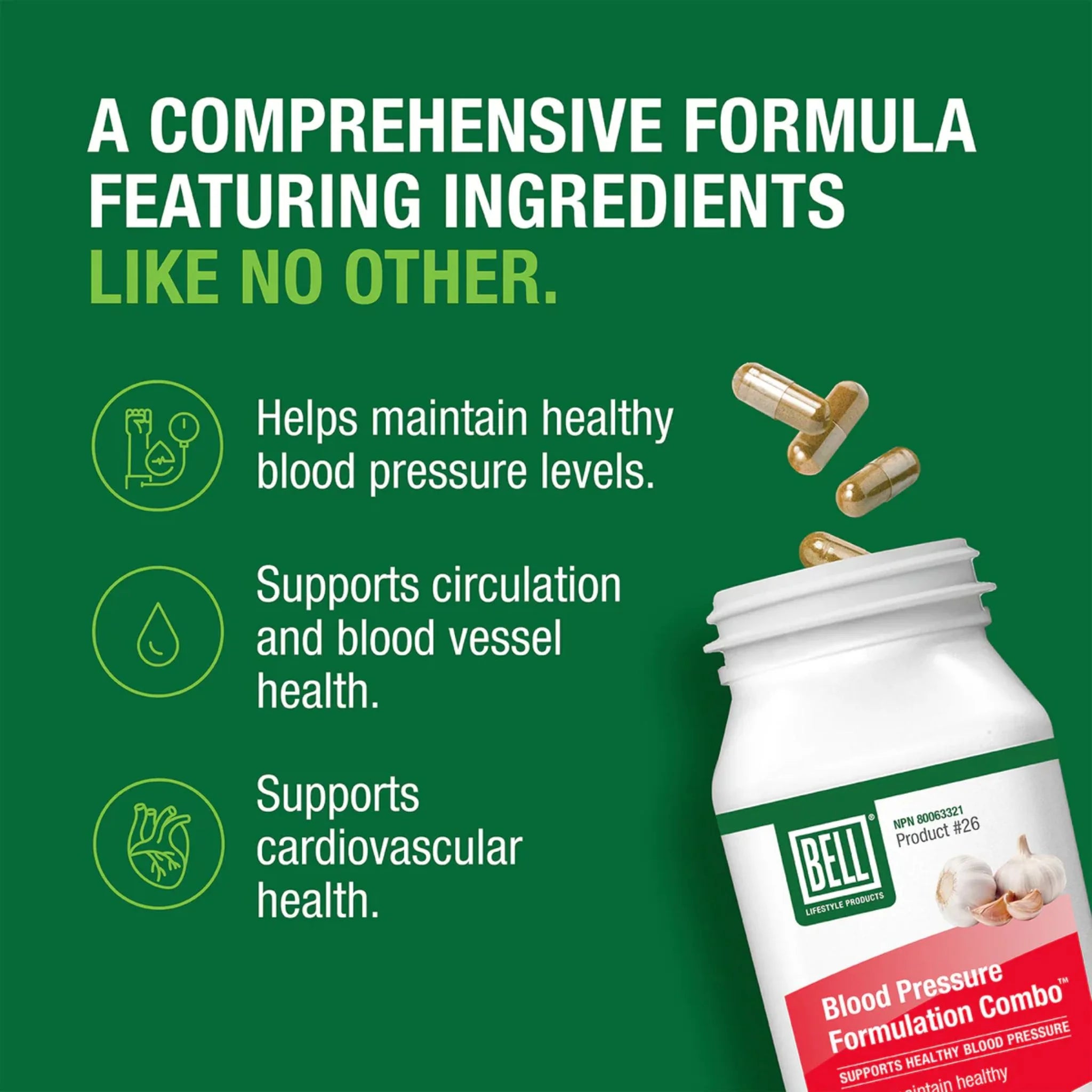 Bell Lifestyles Blood Pressure Combo 60c - Nature's Source Inc