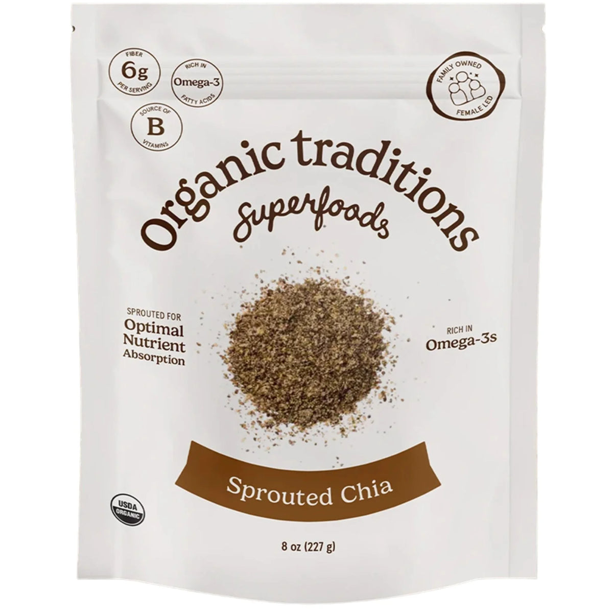Organic Traditions Sprouted Chia Seed Powder - 227g