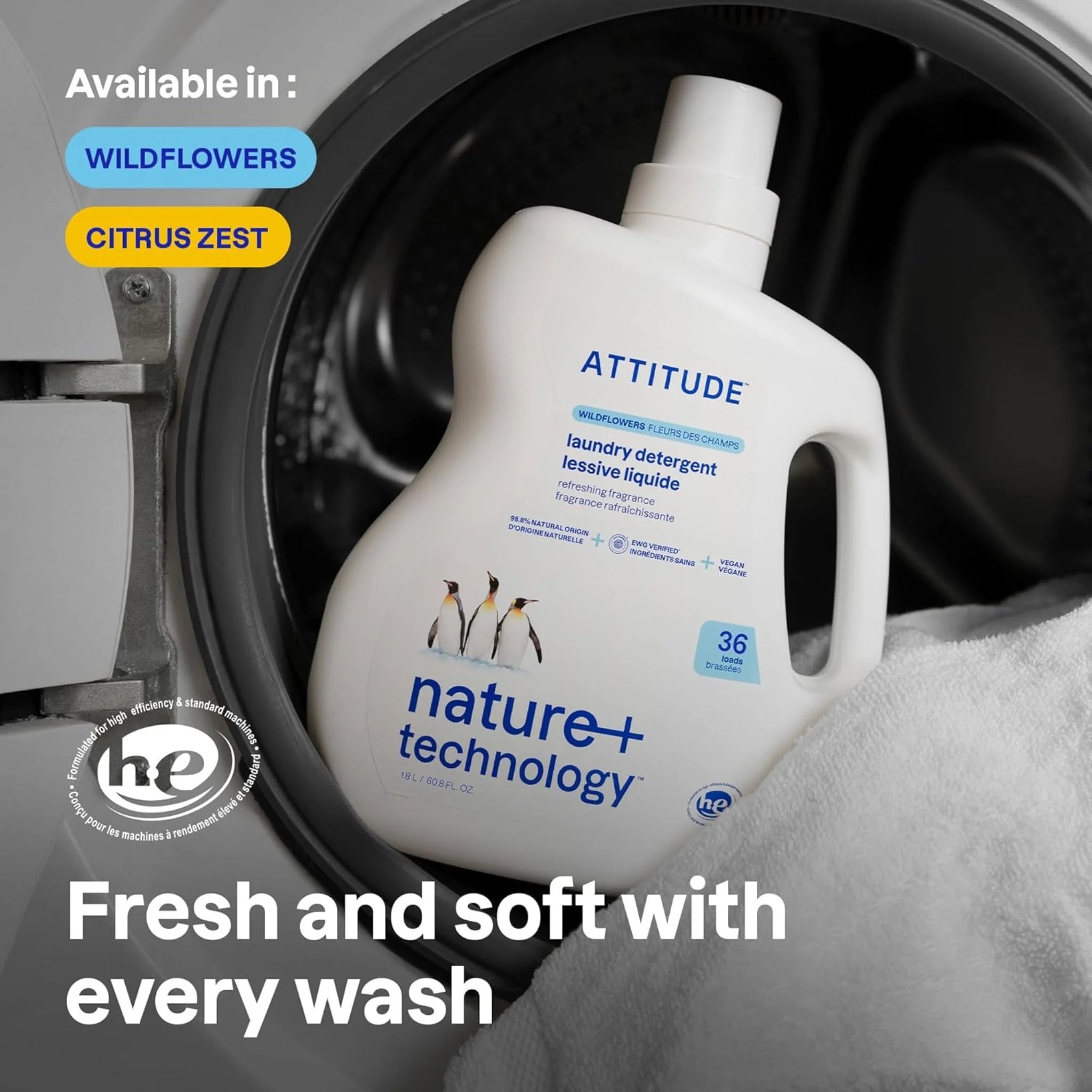 Attitude Laundry Detergent Wildflower 1.8L