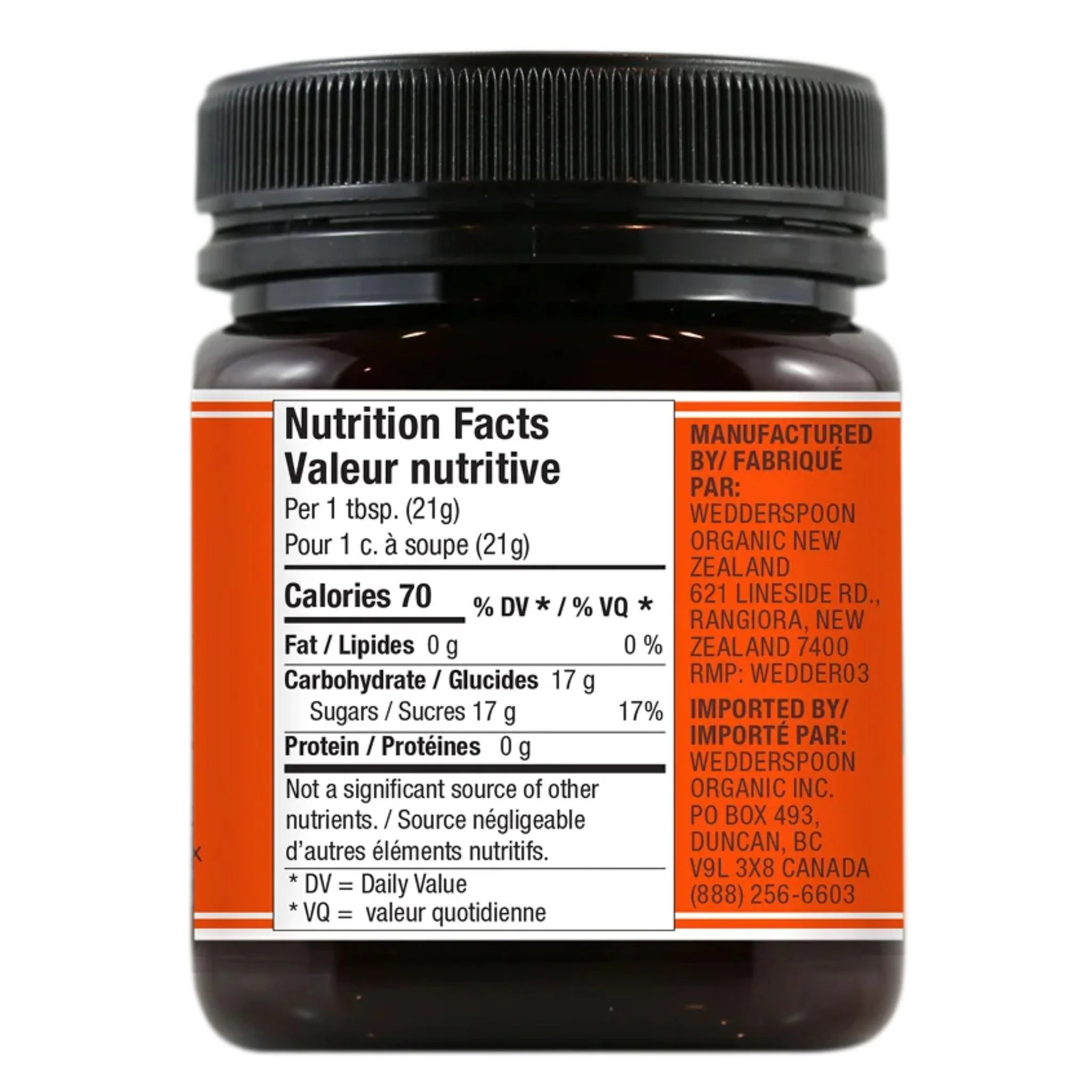 Wedderspoon Raw Manuka Honey Kfactor 16 250g