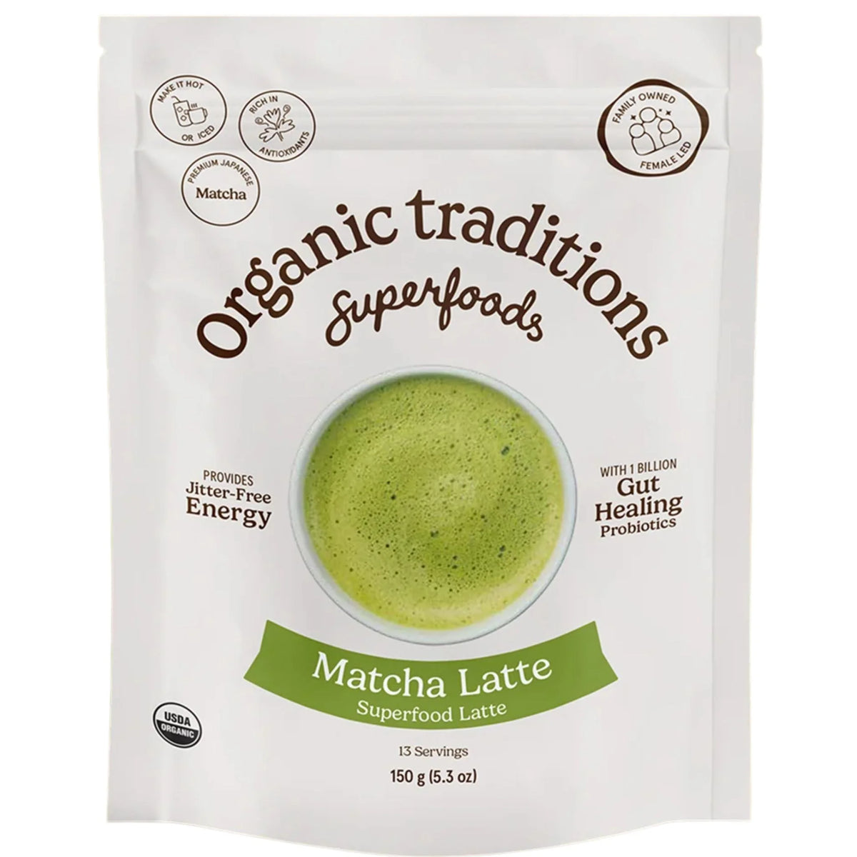 Organic Traditions Matcha Latte with Probiotics - 150g