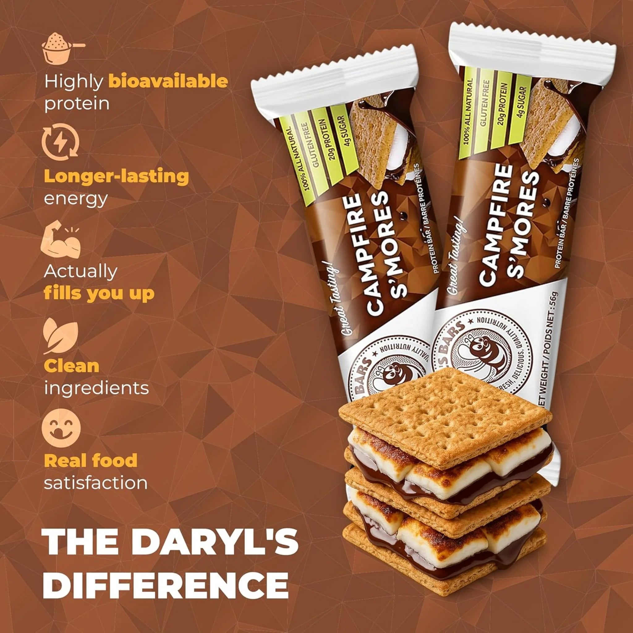 Daryl's Campfire S'Mores Protein Bar 56g