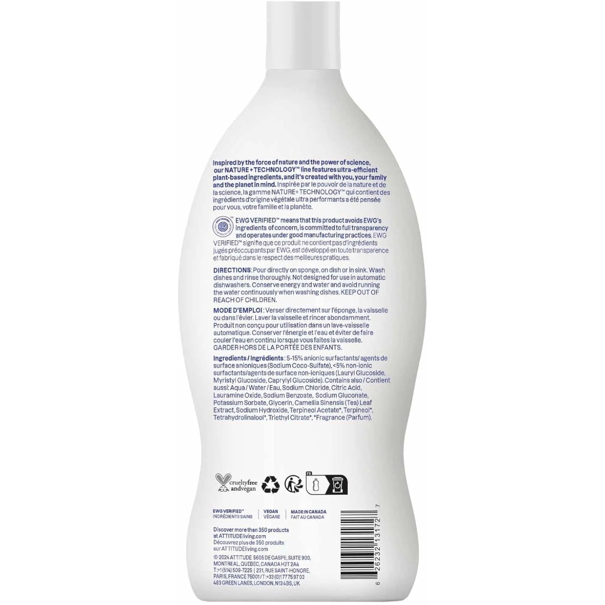 Attitude Dishwashing Liquid Citrus Zest 700ml