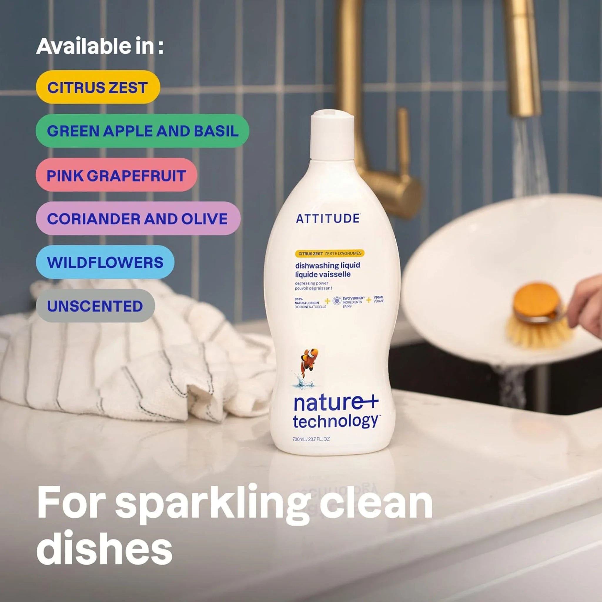 Attitude Dishwashing Liquid Citrus Zest 700ml
