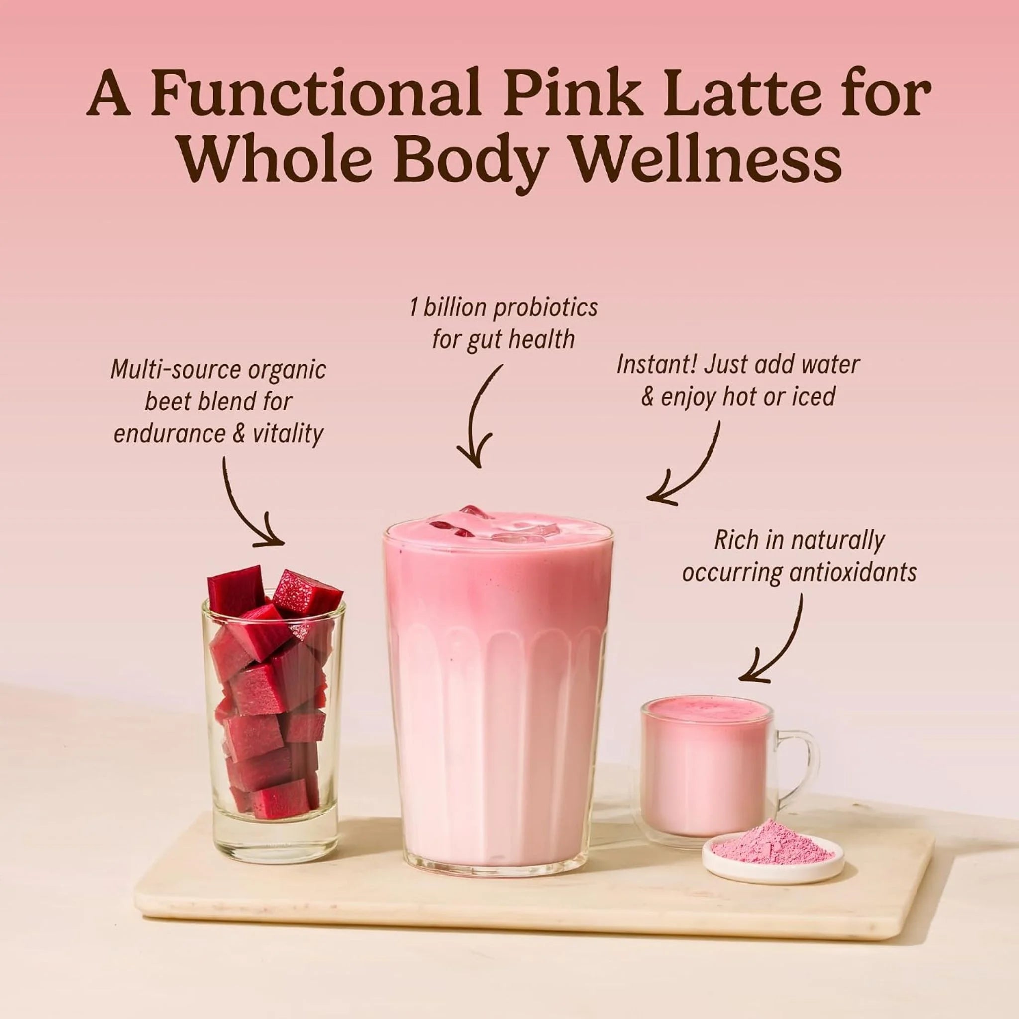 Organic Traditions Beet Latte with Fermented Beet and Probiotics - 150g