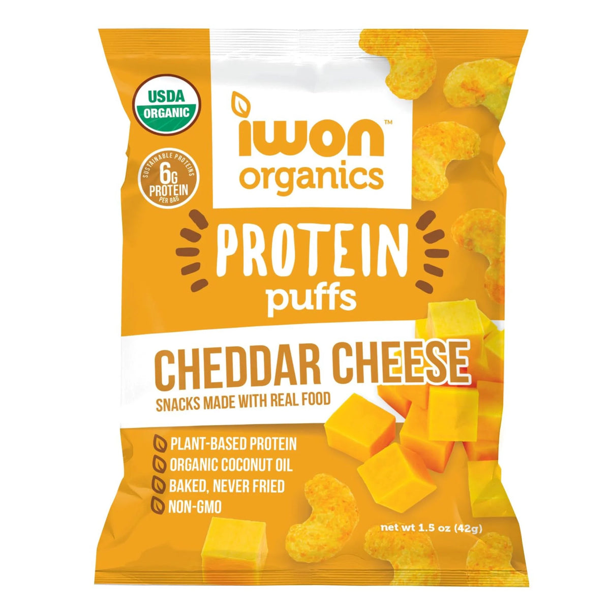 iWon Organics Cheddar Cheese Protein Puffs 42g